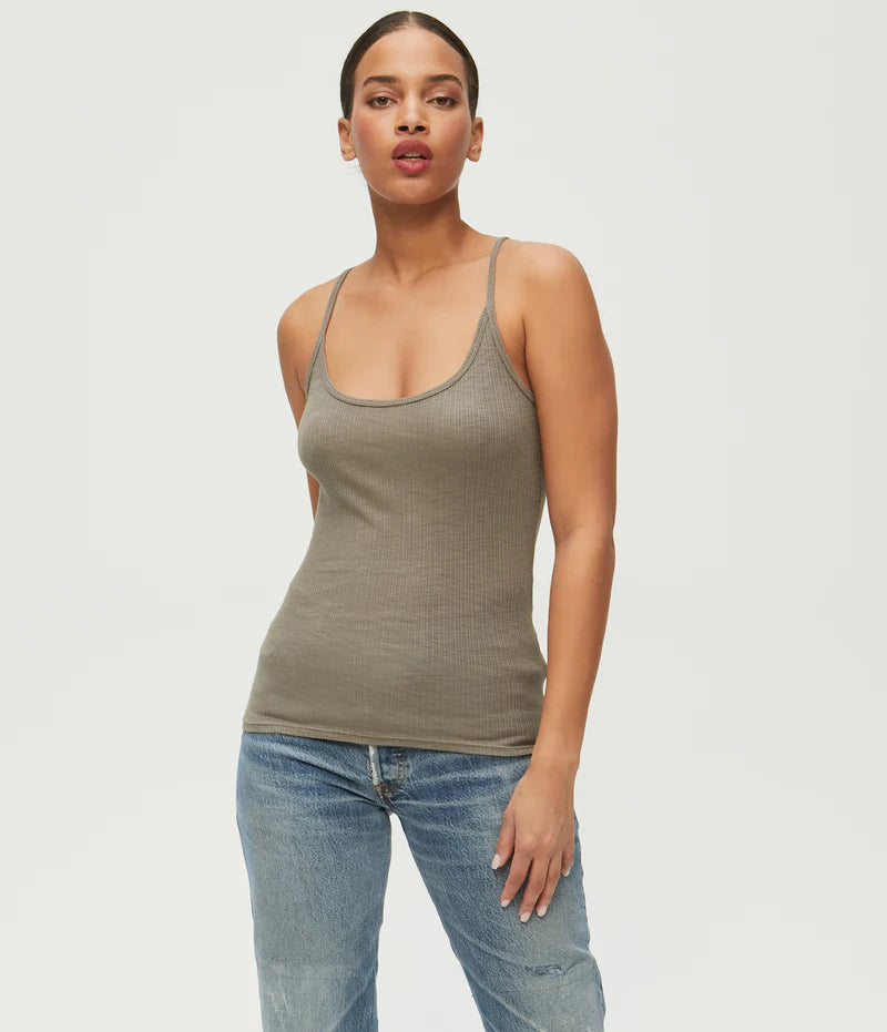 Charlene Tank Top Women's Olive Green Casual Sleeveless Shirt - Perfect for Summer Outfits, Beach Wear, and Layering