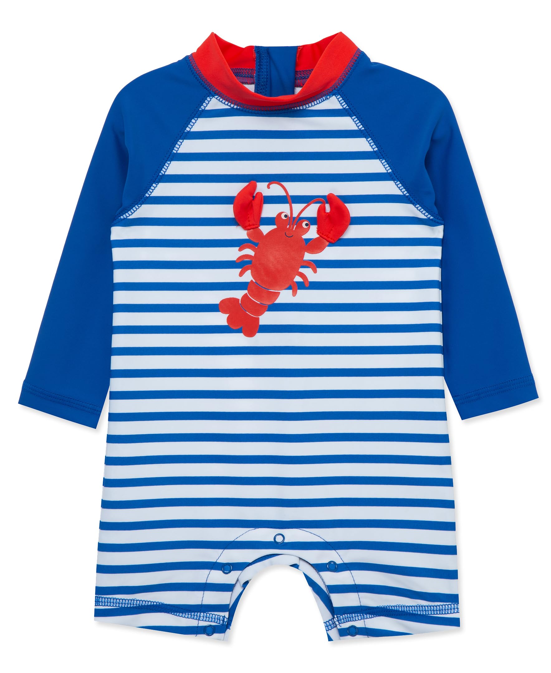 Little Me Baby Boys' Long Sleeve Rash Guard Suit - UPF 50+ Sun Protection Swimwear for 6-24 Months | Beach, Pool & Outdoor Activities