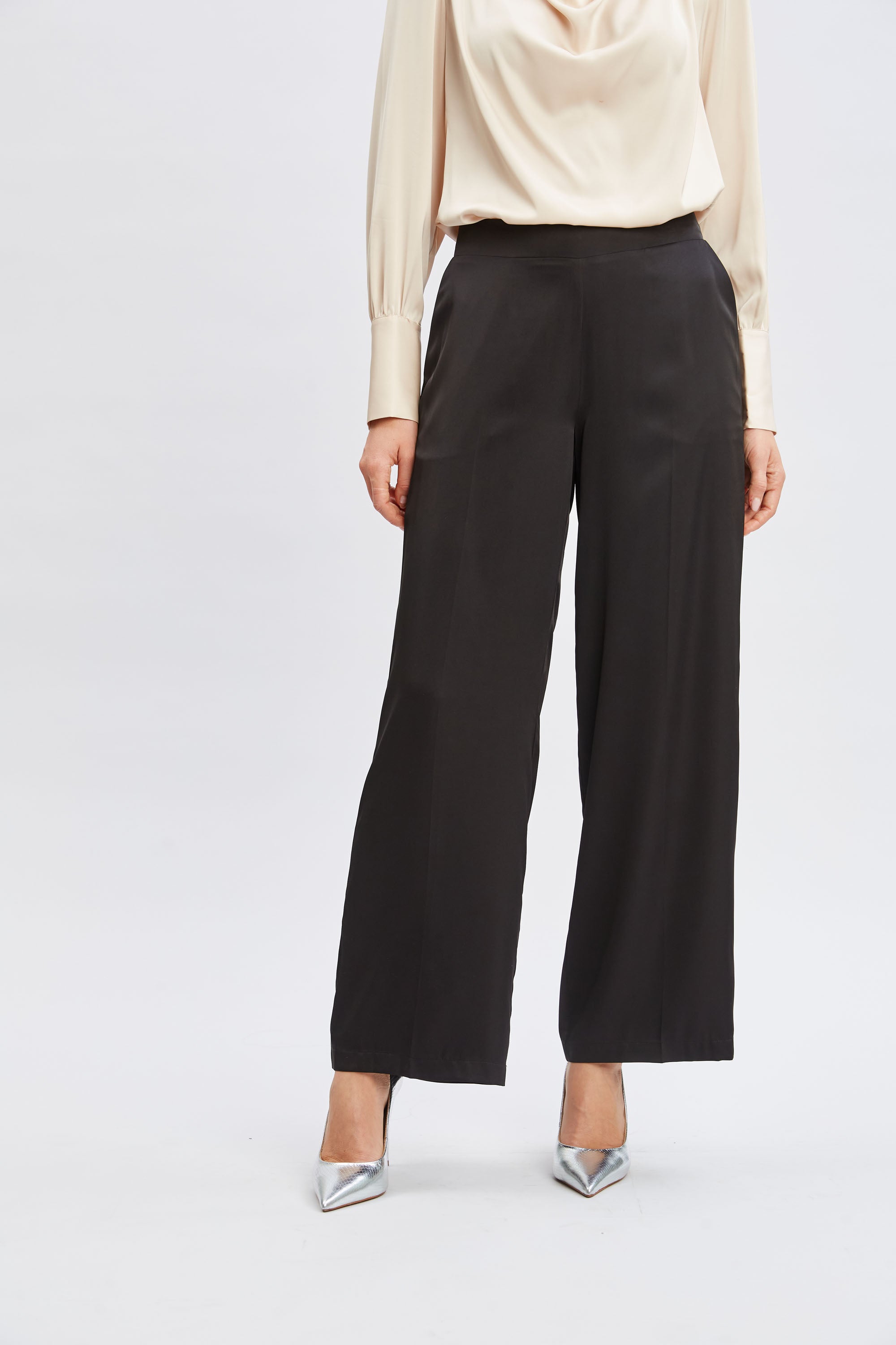 Tahari Women's Knit Wide Leg Pants - Comfortable High Waisted Stretch Lounge Pants for Work, Travel & Casual Wear