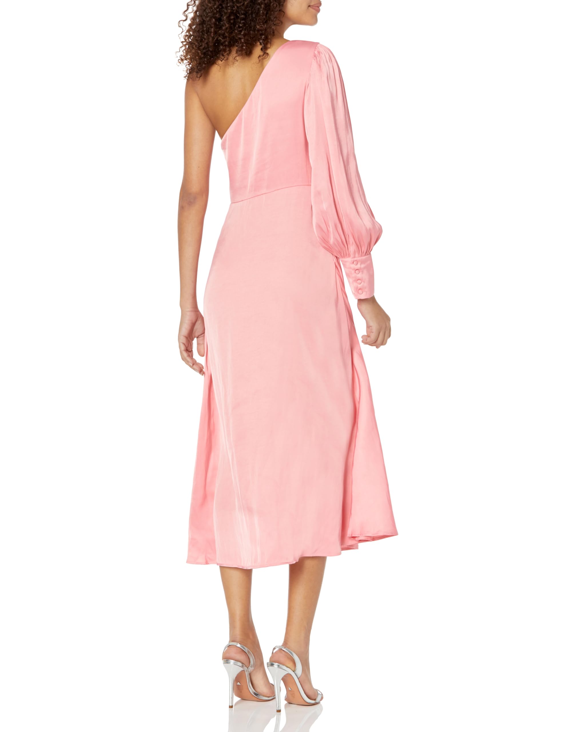 MOON RIVER Women's One Shoulder Tassel Tie Midi Dress - Elegant Summer Party Cocktail Dress for Weddings, Date Nights & Special Occasions