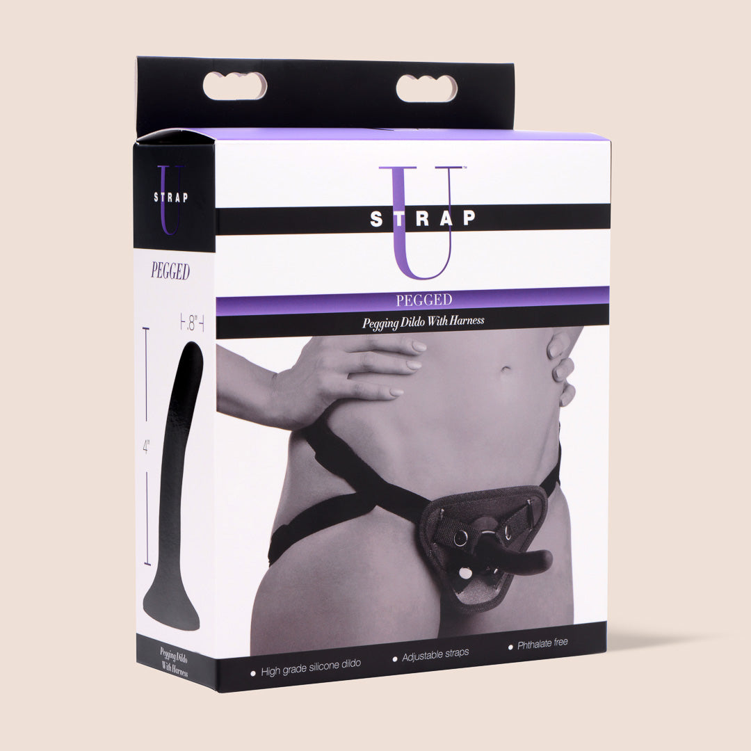 Premium Strap U Pegged Pegging Dildo with Adjustable Harness - Adult Toy for Couples & Solo Play - Perfect for BDSM, Role Play & Spicing Up Your Sex Life