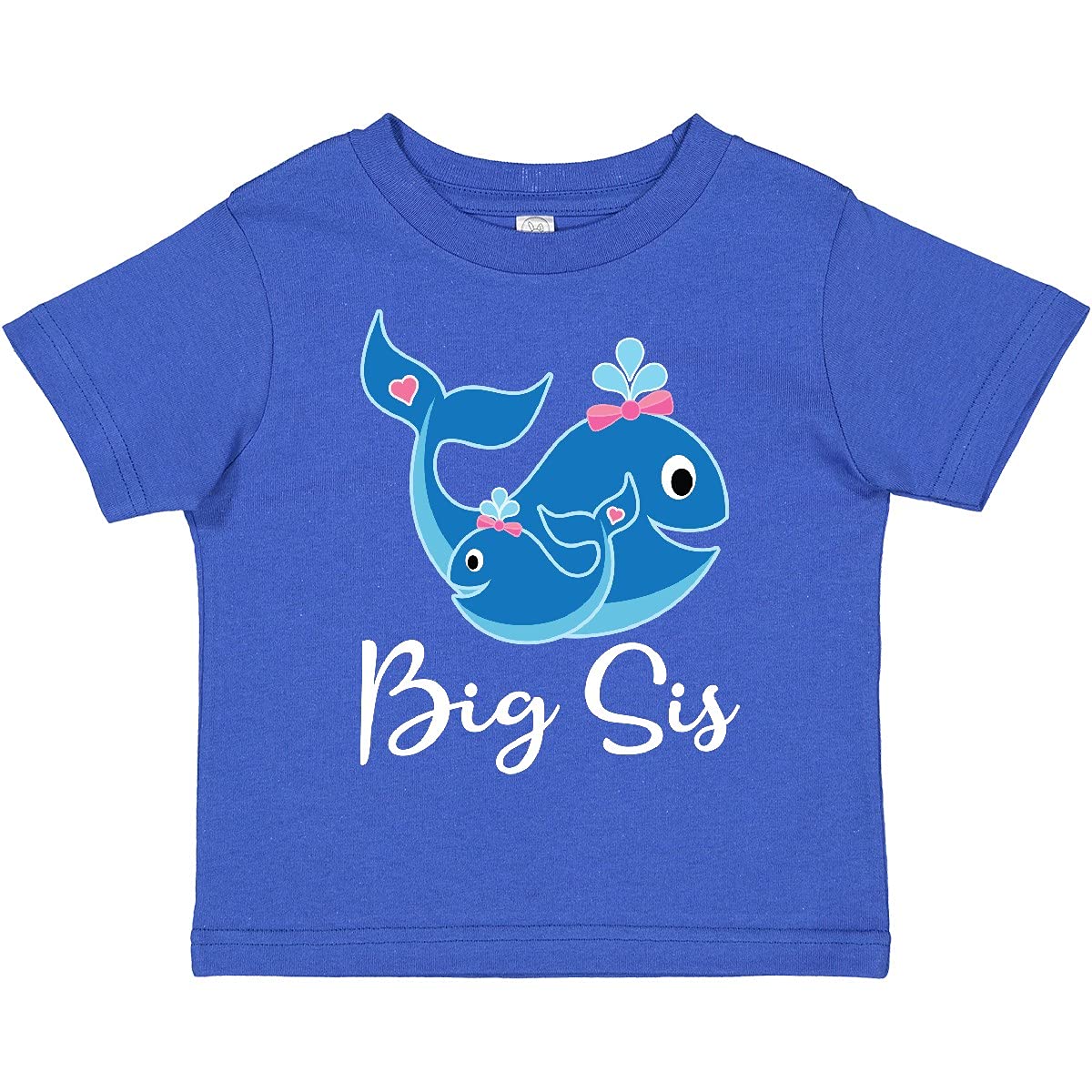 Inktastic Big Sis Whale Girls Sister Toddler T-Shirt - Cute Whale Design Sibling Matching Outfit for Toddler Girls - Perfect for Family Photos, Birthday Gifts & Sister Bonding Moments