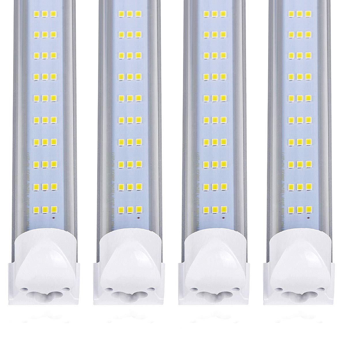 4FT LED Shop Light - 75W 9000LM 6000K Cold White, 3-Row Clear Cover High Output Linkable T8 LED Tube Lights for Garage, Warehouse & Workshop (Pack of 25) - Energy Efficient Bright Lighting Solution for Industrial & Commercial Spaces