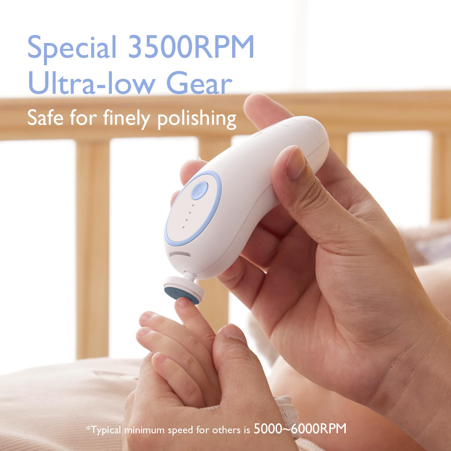 Momcozy Rechargeable Electric Baby Nail Trimmer with 7 Grinding Heads & Night Light - Gentle Baby Nail Clipper for Newborns & Toddlers - Perfect for Safe Nail Care at Home or Travel