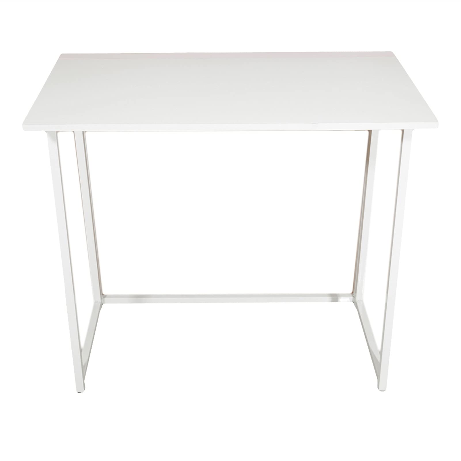 Foldable Computer Desk - White Collapsible Workstation for Home Office, Study & Small Spaces | Space-Saving Design for Apartments, Dorms & Workspaces