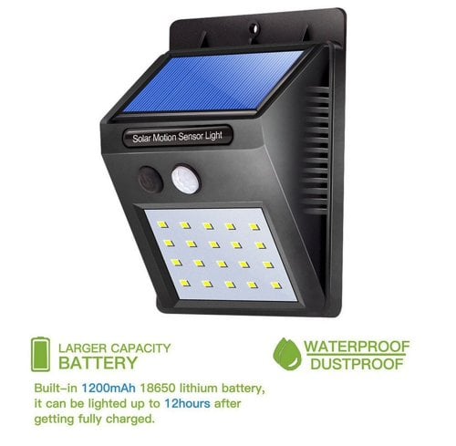 Klein Wireless LED Motion Sensor Outdoor Light - Solar Powered Security Lighting for Garden, Patio, Pathway, and Yard