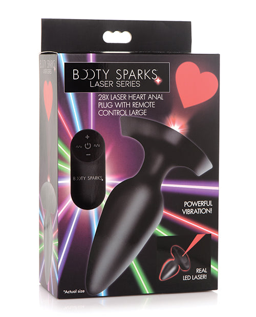 Booty Sparks Laser Heart Anal Plug with Remote Control - Large Size for Enhanced Pleasure & Stimulation | Perfect for Couples Play, BDSM, and Solo Exploration
