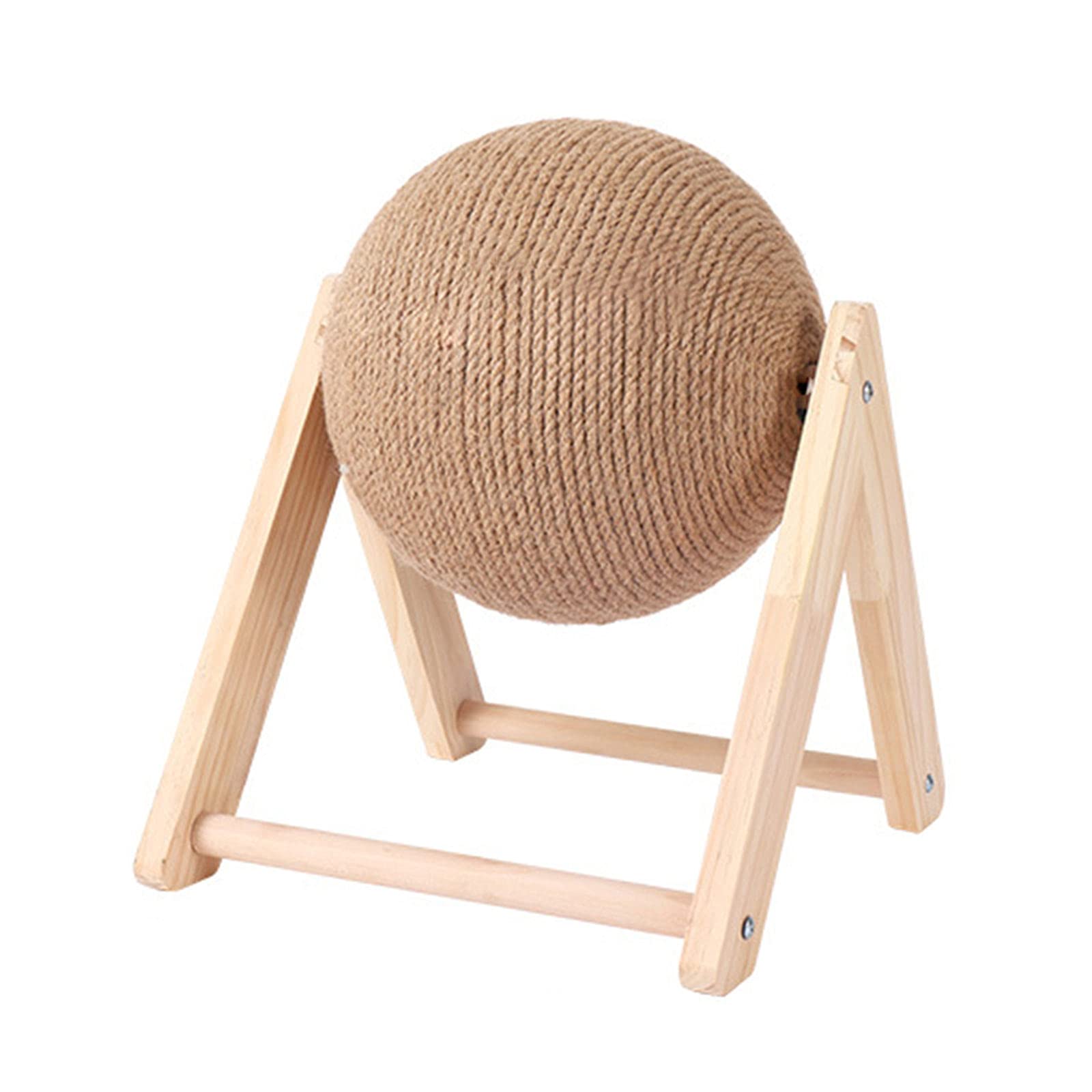 Durable Wooden Cat Scratching Ball Toy - Interactive Triangle Frame Design for Claw Grinding & Exercise | Stable & Funny Pet Training Supplies for Indoor Cats | Perfect for Playtime & Stress Relief