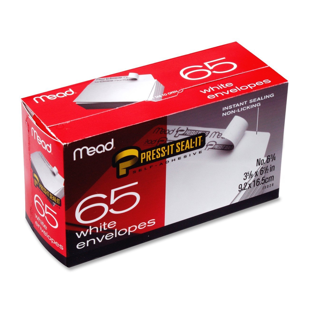 24 Pack of Mead Press-It Seal-It #6 3/4 White Envelopes, 65 Count (75028) - Perfect for Mailing, Office Use, and Document Storage