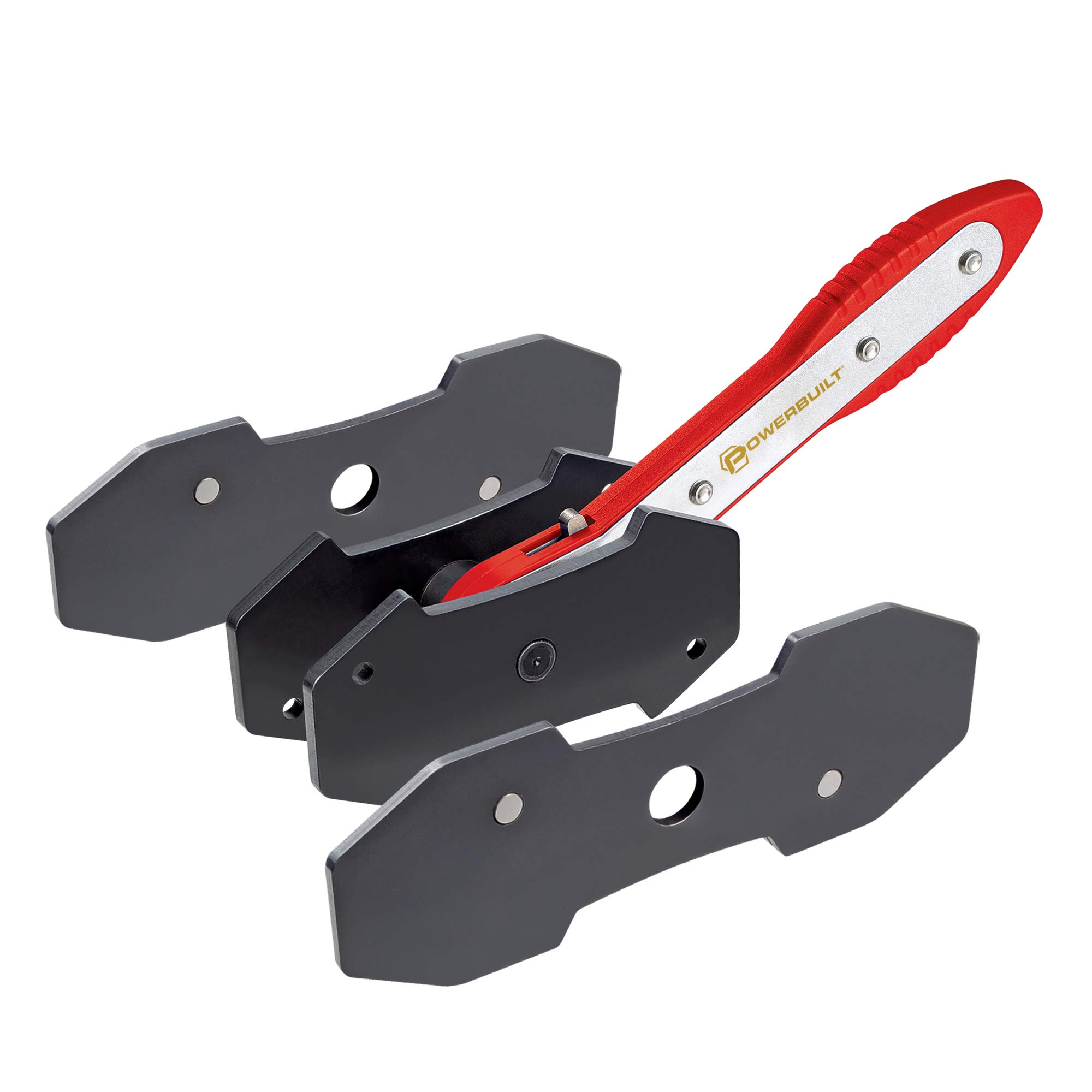 Powerbuilt 647796 Ratcheting Caliper Piston Tool Set - 1 Pack - Professional Brake Caliper Compressor for DIY Auto Repair & Maintenance