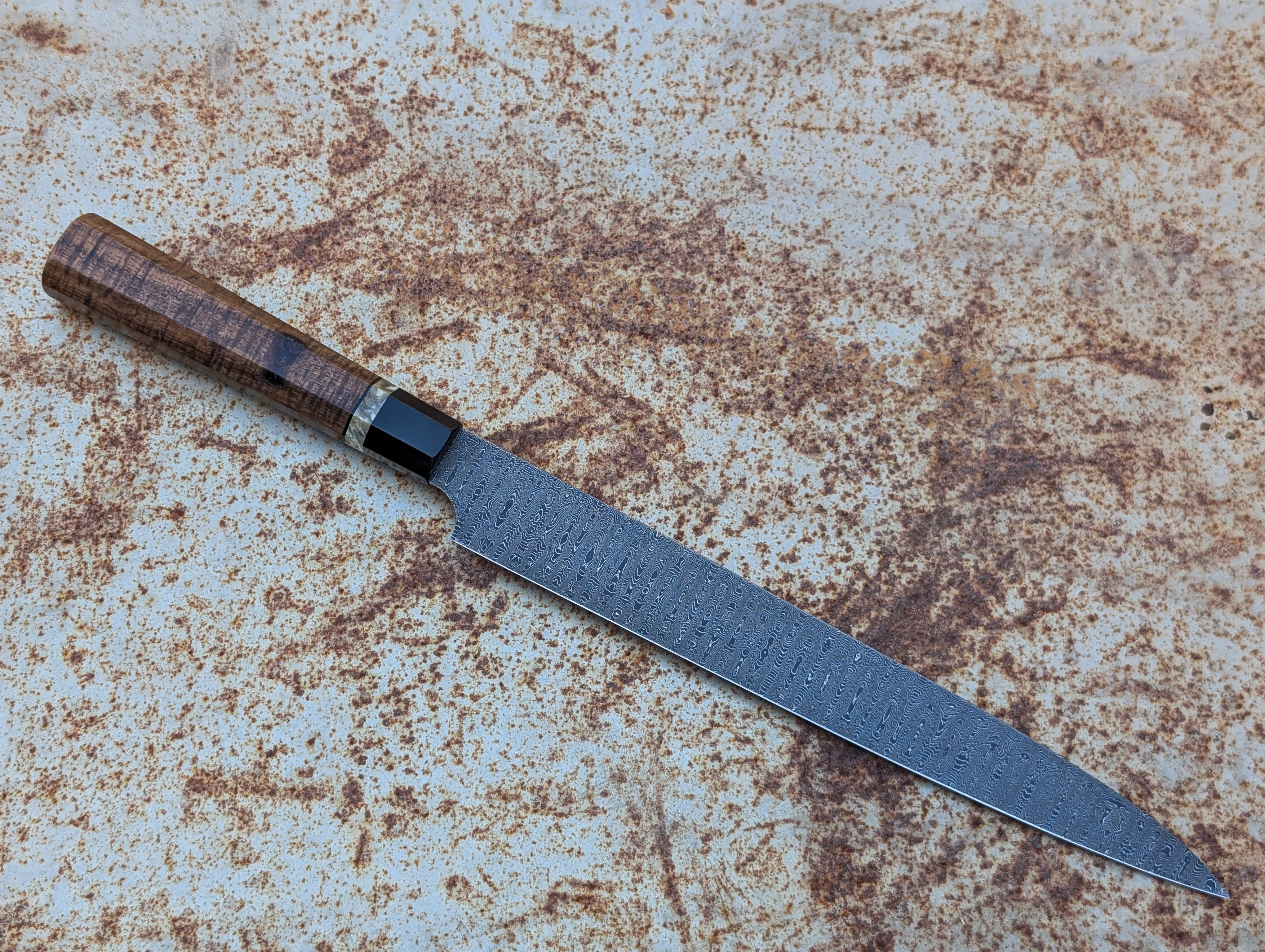 Premium HHH Custom 280mm Ladder Pattern Sujihiki Knife - High Carbon Steel Japanese Slicing Knife for Sushi, Meat & Delicate Cutting Tasks