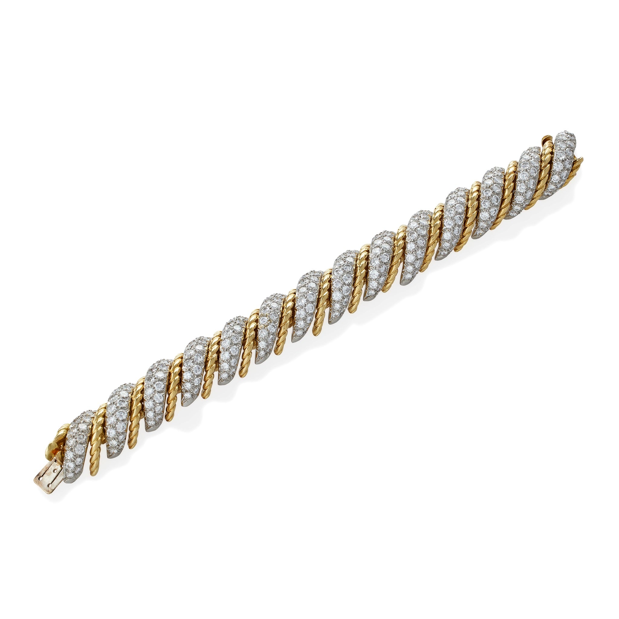 Van Cleef & Arpels Paris Ropetwist Diamond Bracelet - Luxury 18K Gold Vermeil Bracelet with Genuine Diamonds | Elegant Jewelry Gift for Women | Perfect for Weddings, Anniversaries & Special Occasions