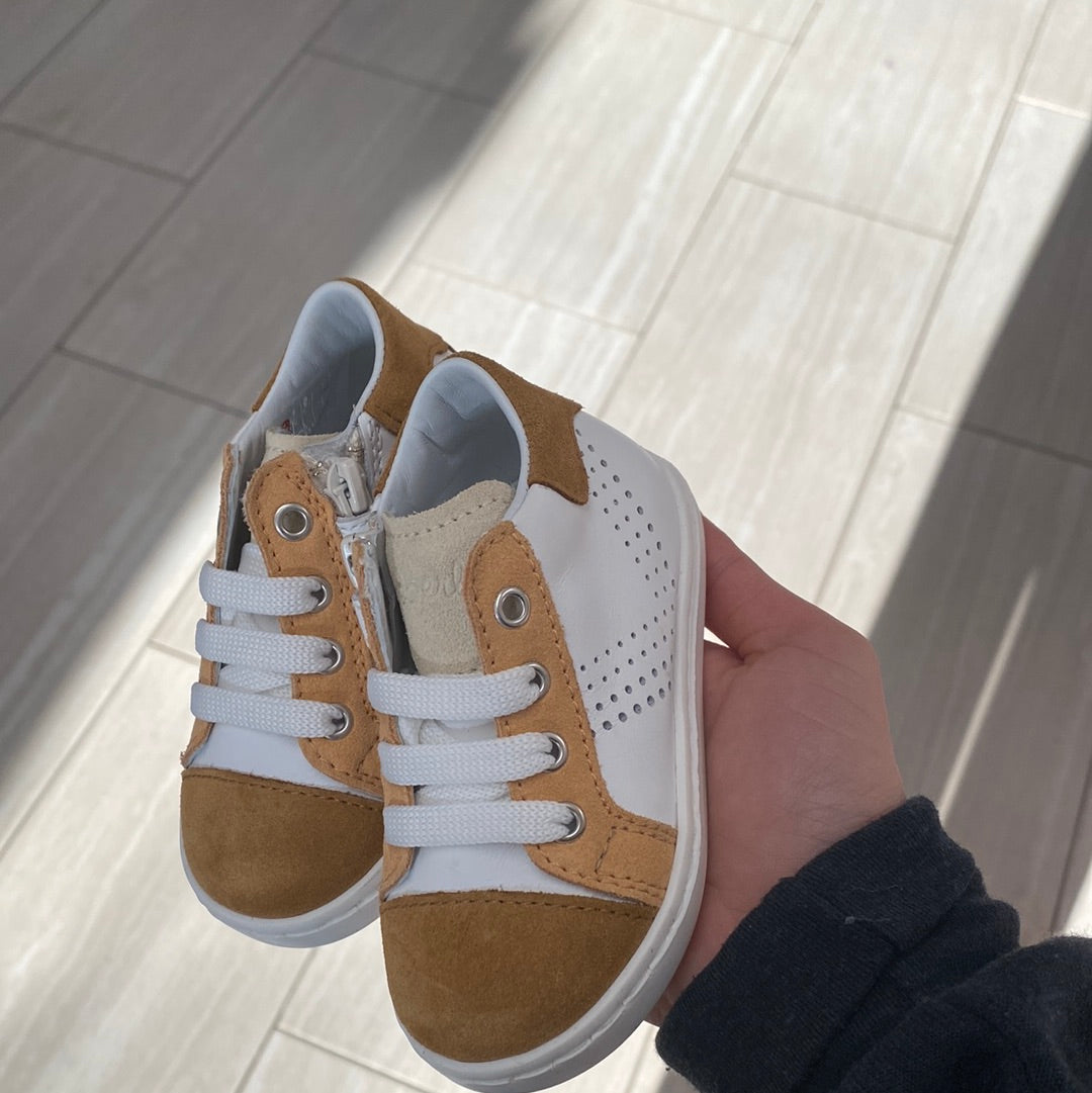 Beberlis Apricot White Baby Sneakers - Soft & Comfortable First Walkers for Infants & Toddlers - Perfect for Outdoor Play, Daily Walks & Special Occasions