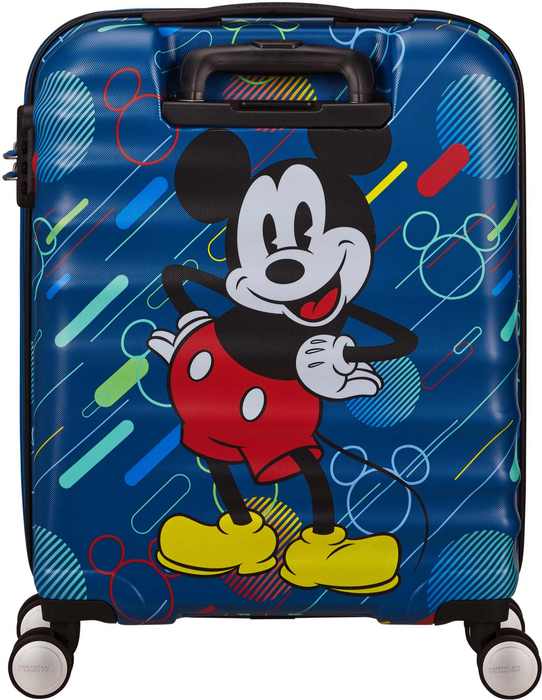 American Tourister Disney Wavebreaker Carry On Spinner Luggage - Mickey Future Pop Design | Lightweight Hardshell Suitcase for Travel, Vacation & Business Trips | Perfect for Airplane Cabin & Weekend Getaways