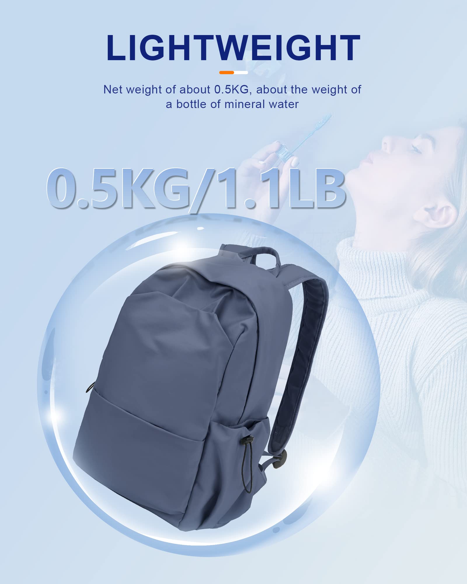 Stylish Lightweight Bluish Purple Backpack for Women & Men - Durable Gym, Casual Daypack & Laptop Bag for College, Work & Travel | Perfect for School, Office, Commuting & Outdoor Adventures