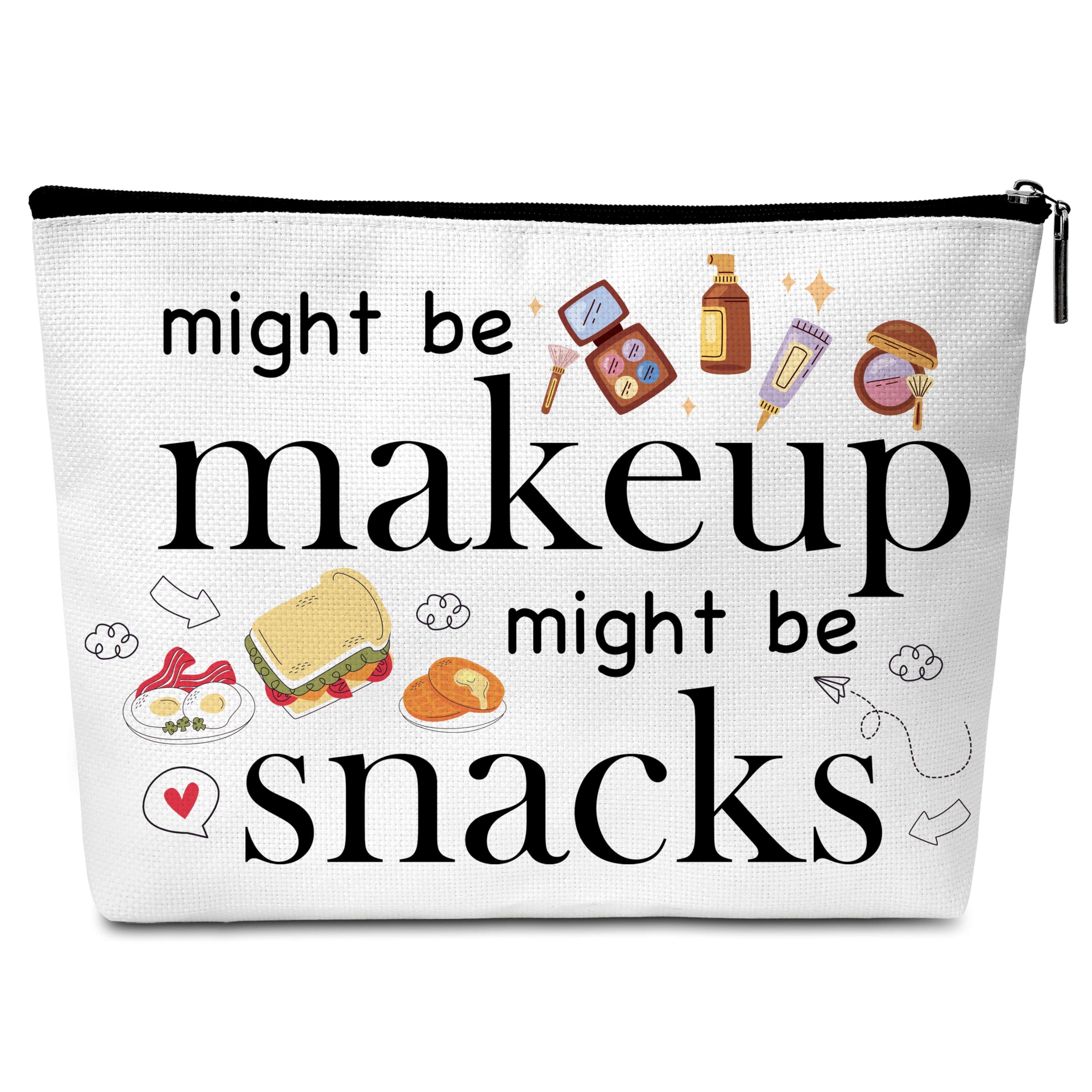 Funny Makeup Bag for Women & Teens - Cute Cosmetic Pouch for Travel, Birthday Gifts for Friends - Perfect for Makeup Storage or Snack Organizer (A17)