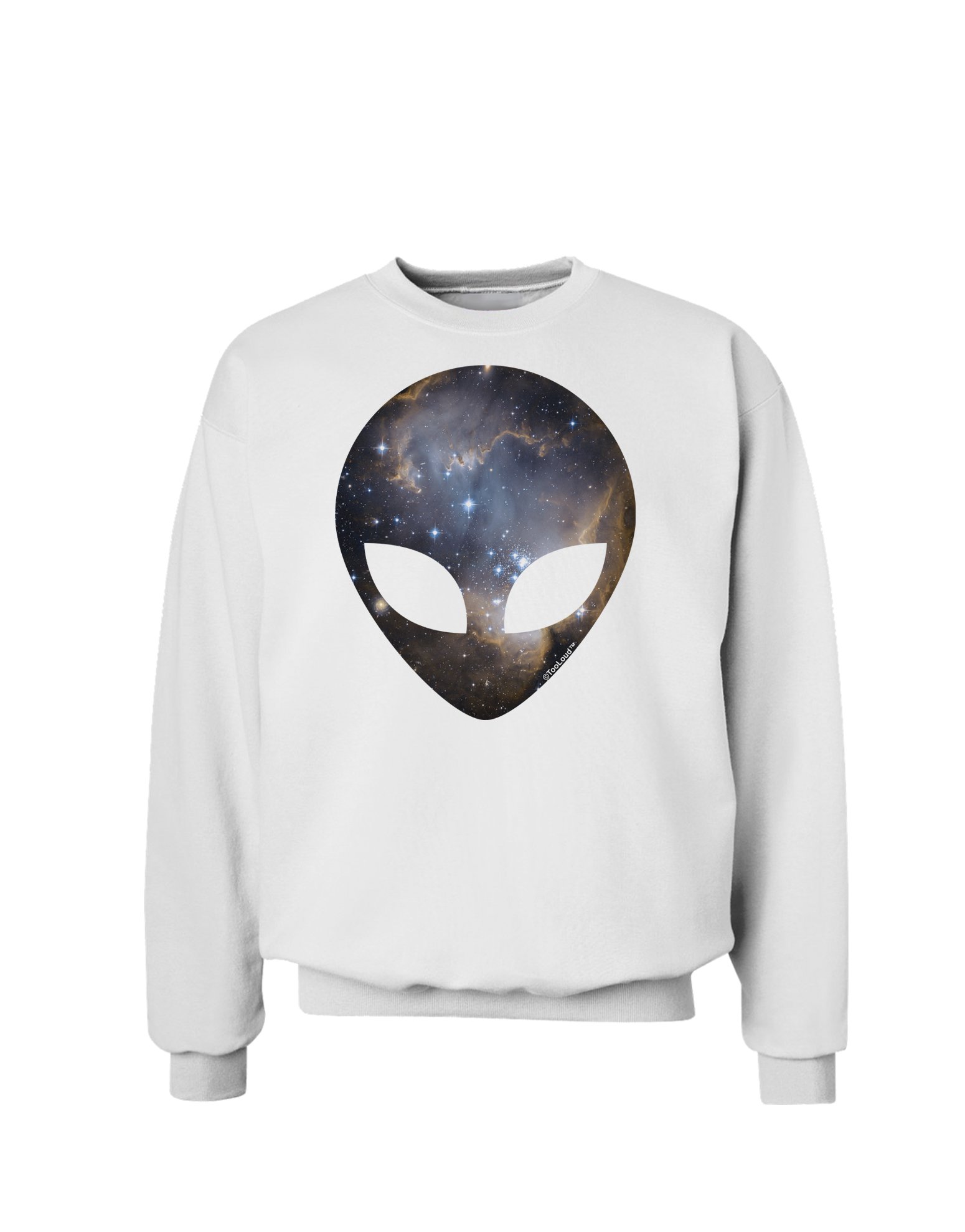 TooLoud Extraterrestrial Face Space #1 Graphic Sweatshirt - Cool Alien UFO Sci-Fi Hoodie for Men & Women | Perfect for Cosplay, Halloween & Space Theme Parties
