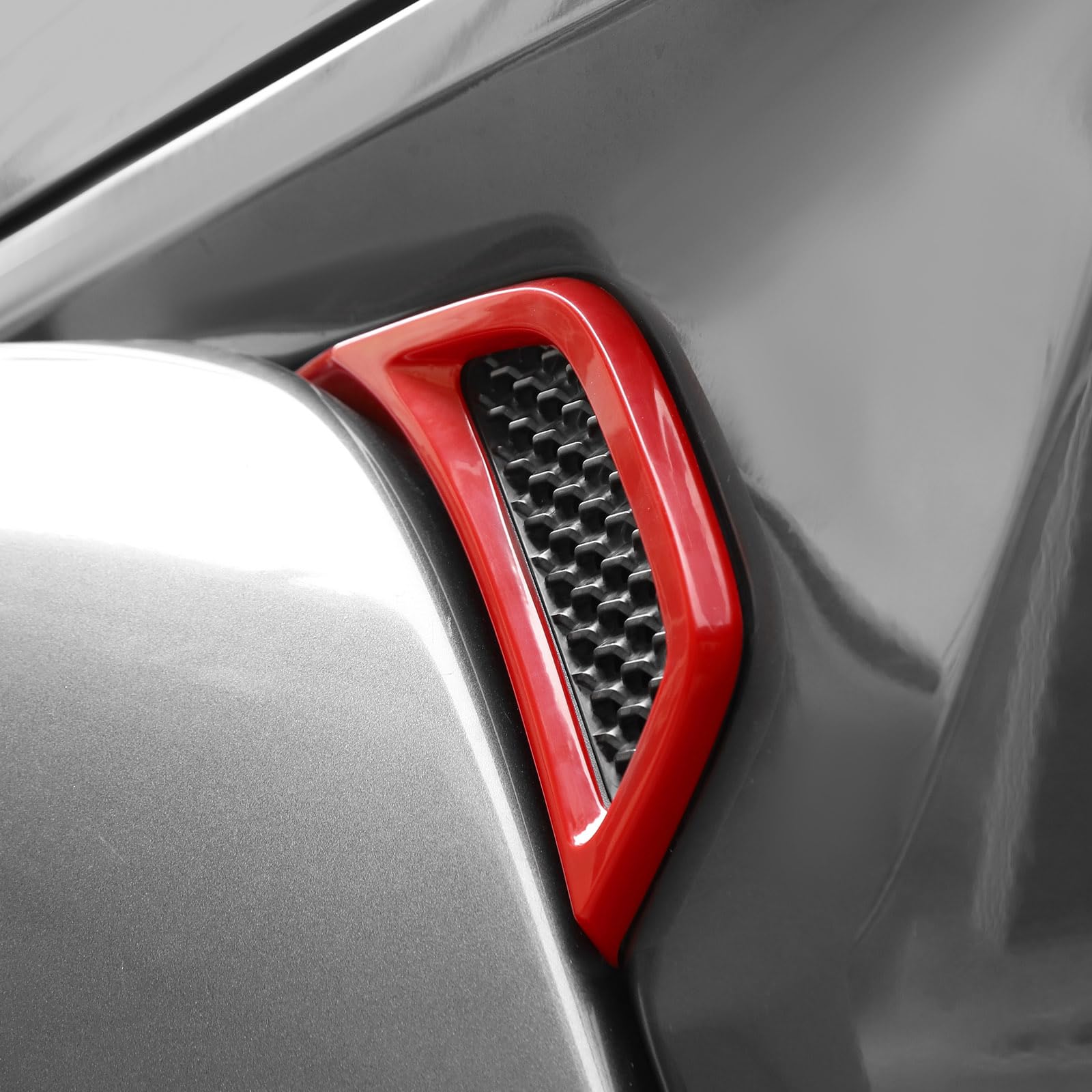 RT-TCZ Side Fender Vent Decal Trim Cover for Jeep Wrangler JL JLU & Gladiator JT (2018-2024) - Red Exterior Accessories (2-Piece Set) - Enhance Off-Road Style & Protection