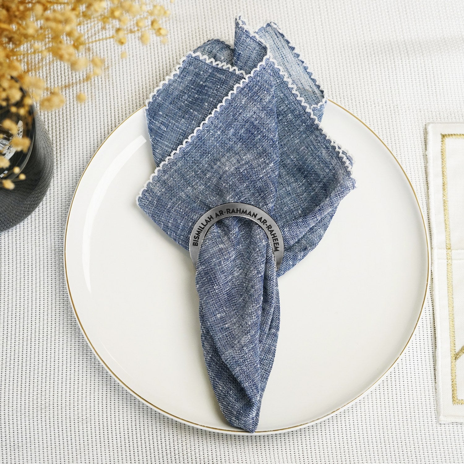 Bismillah Islamic Napkin Holder - Circular Table Decor for Ramadan, Eid & Home Dining | Arabic Calligraphy Design for Muslim Households & Restaurants
