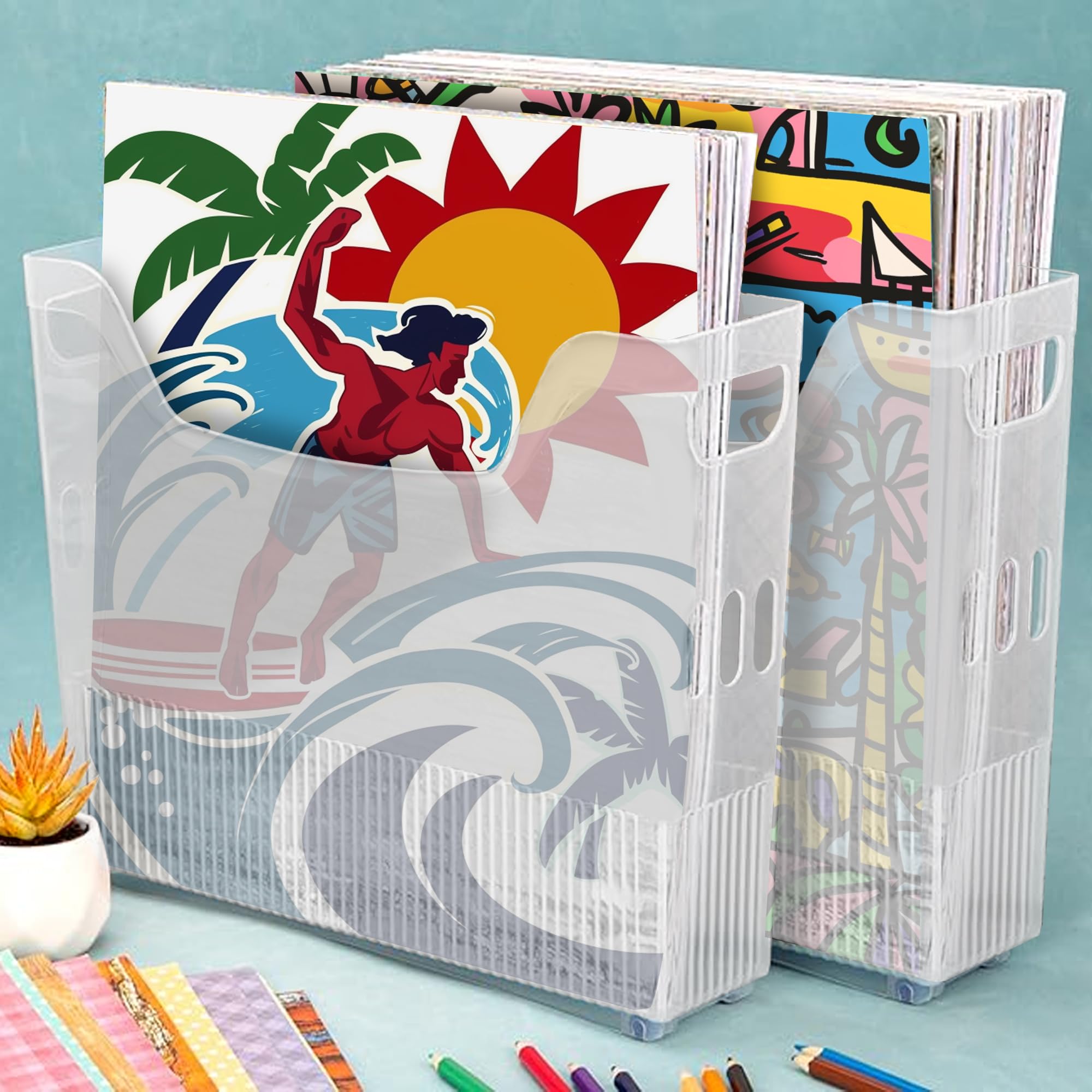 4PCS 12x12 Paper Storage Organizer - Scrapbook Paper Holder for Cardstock, Craft Paper & Scrapbooking Supplies - Perfect for Craft Rooms, Scrapbooking Projects & Office Organization
