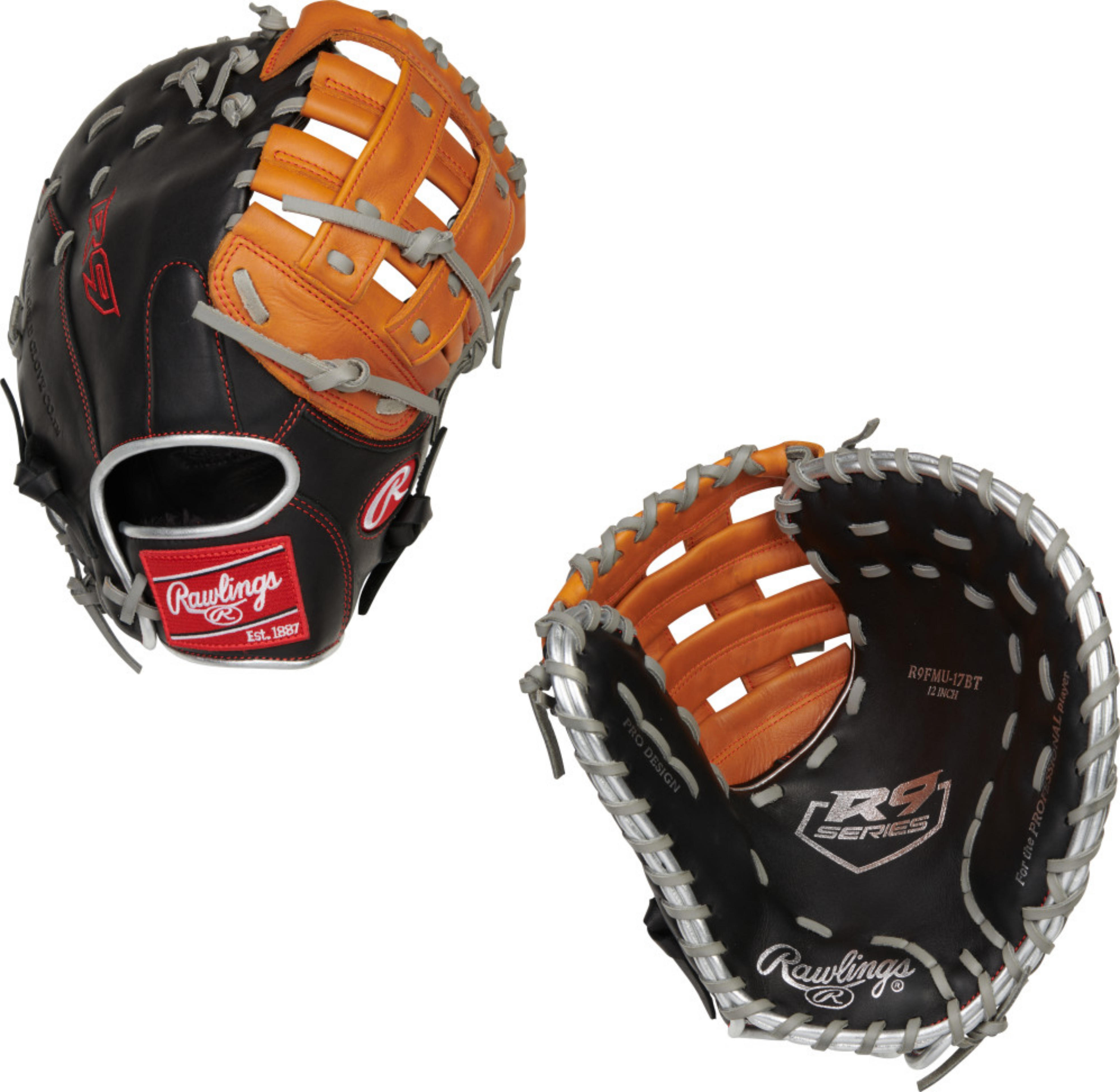 Rawlings R9FMU 17BT Youth Contour 1st Base Mitt Baseball Glove - Perfect for Youth Baseball Practice & Games, Ideal for First Basemen