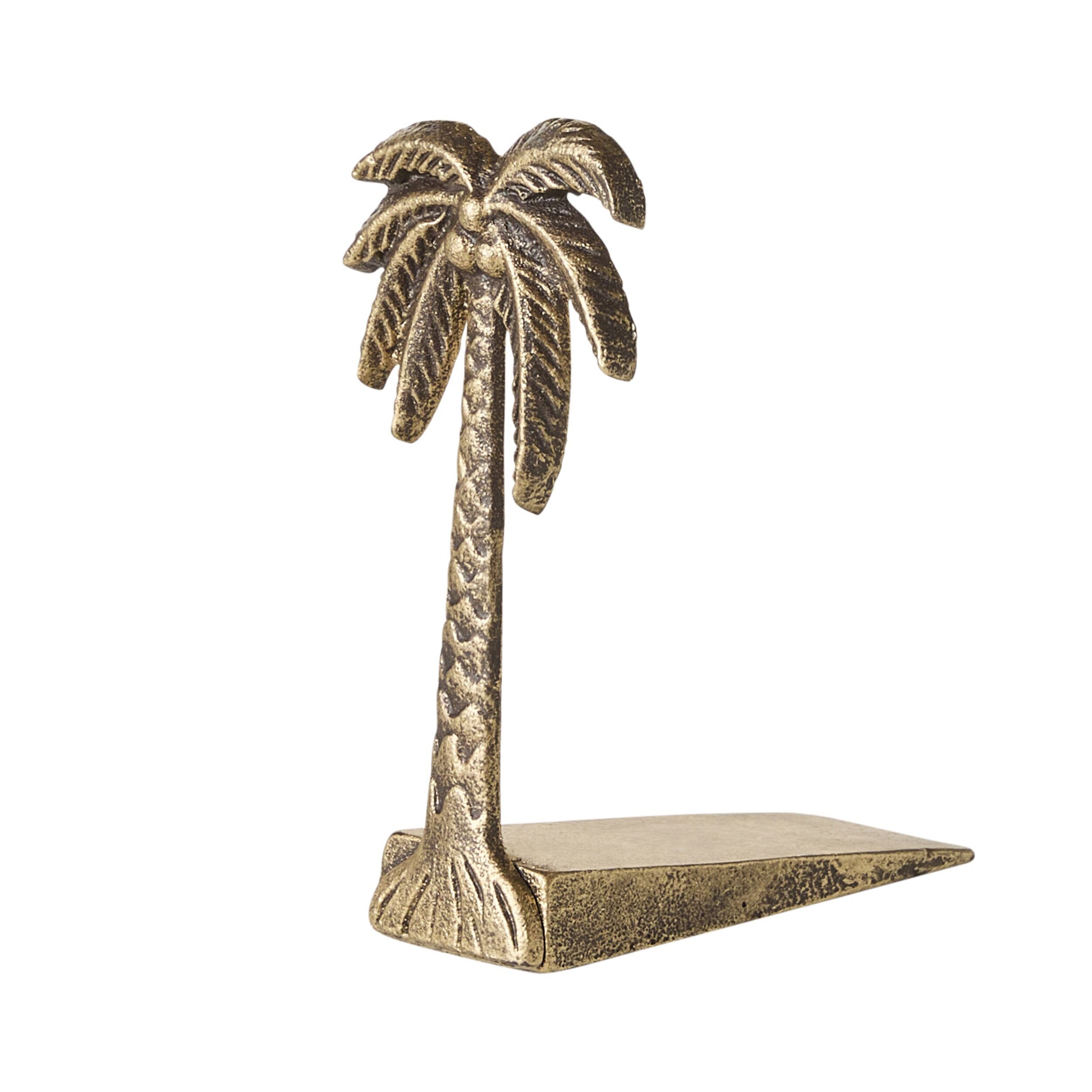 Antique Brass Door Stopper - Heavy Duty Palm Design for Sliding Doors, Home & Office Use - Decorative and Functional Door Wedge for Safety and Convenience