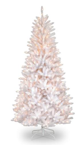 6.5 ft Pre-Lit Artificial Christmas Tree - Asbury White Fir Slim Holiday Tree for Home & Office Decor | Perfect for Living Room, Bedroom, or Festive Party Decoration
