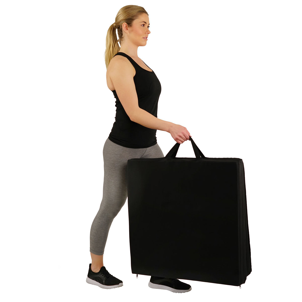 Tri Fold Exercise Mat - Non-Slip Yoga Mat for Home Workouts, Gym & Travel - Lightweight & Portable Fitness Mat for Yoga, Pilates & Stretching
