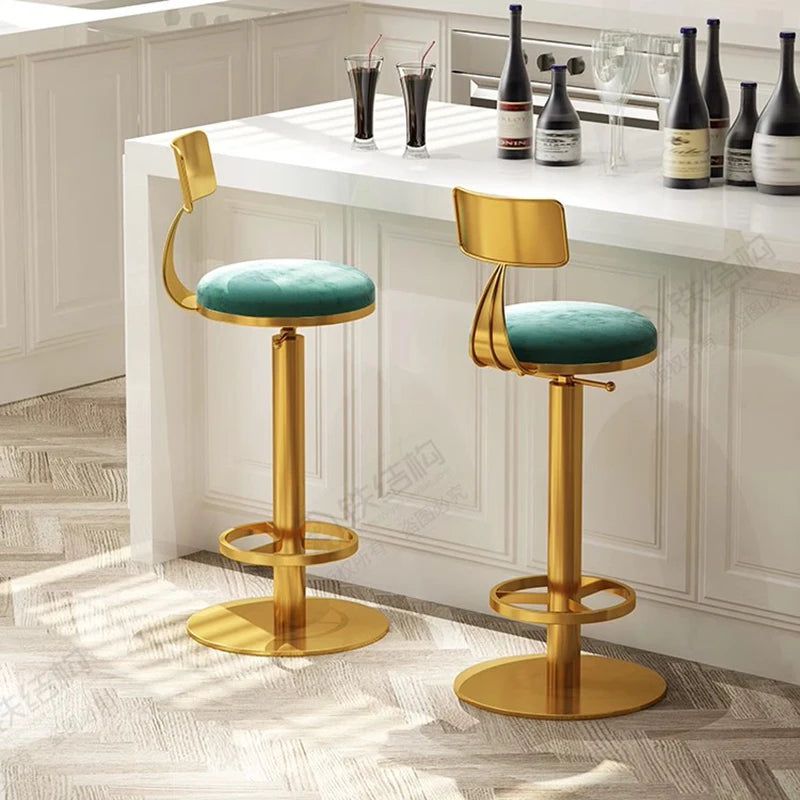 Luxury Gold Bar Stool - Designer Counter Height Chair for Kitchen Island, Dining & Home Decor - Elegant Throne-Style Seating for Bars, Restaurants & Modern Living Spaces