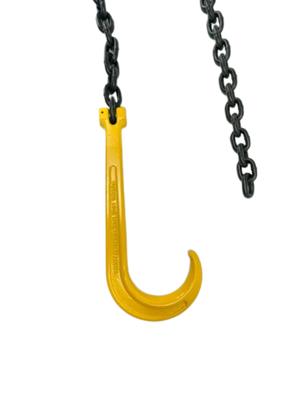 15 G80 Tow J Hook with 3/8in x 5ft G100 Chain - Heavy Duty Towing Accessory for Trailers, Trucks & Off-Road Recovery