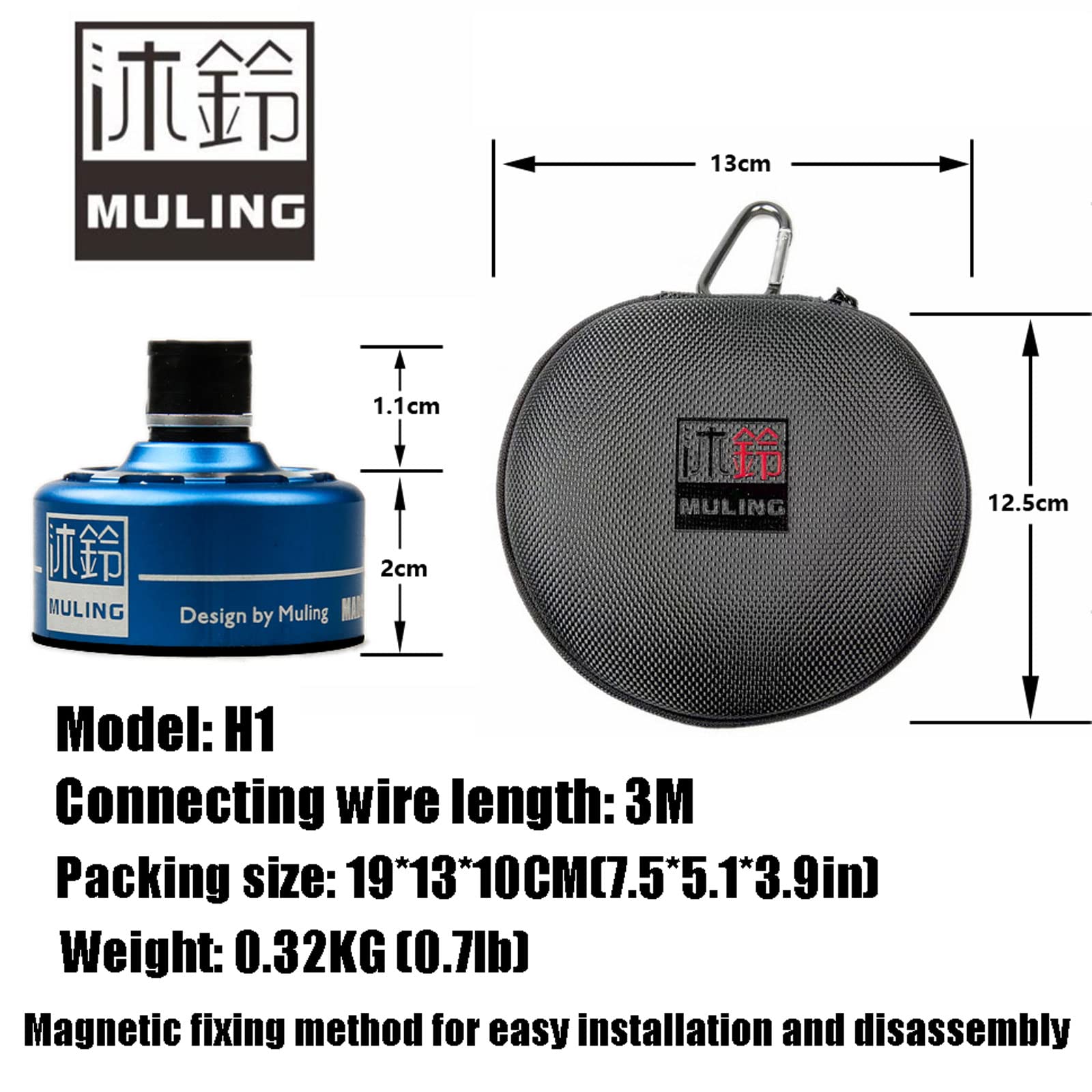 Premium Magnetic Contact Pickup for Handpan, Steel Drum & Tongue Drum - Portable with Carrying Bag - Ideal for Live Gigs, Studio Recording & Practice Sessions