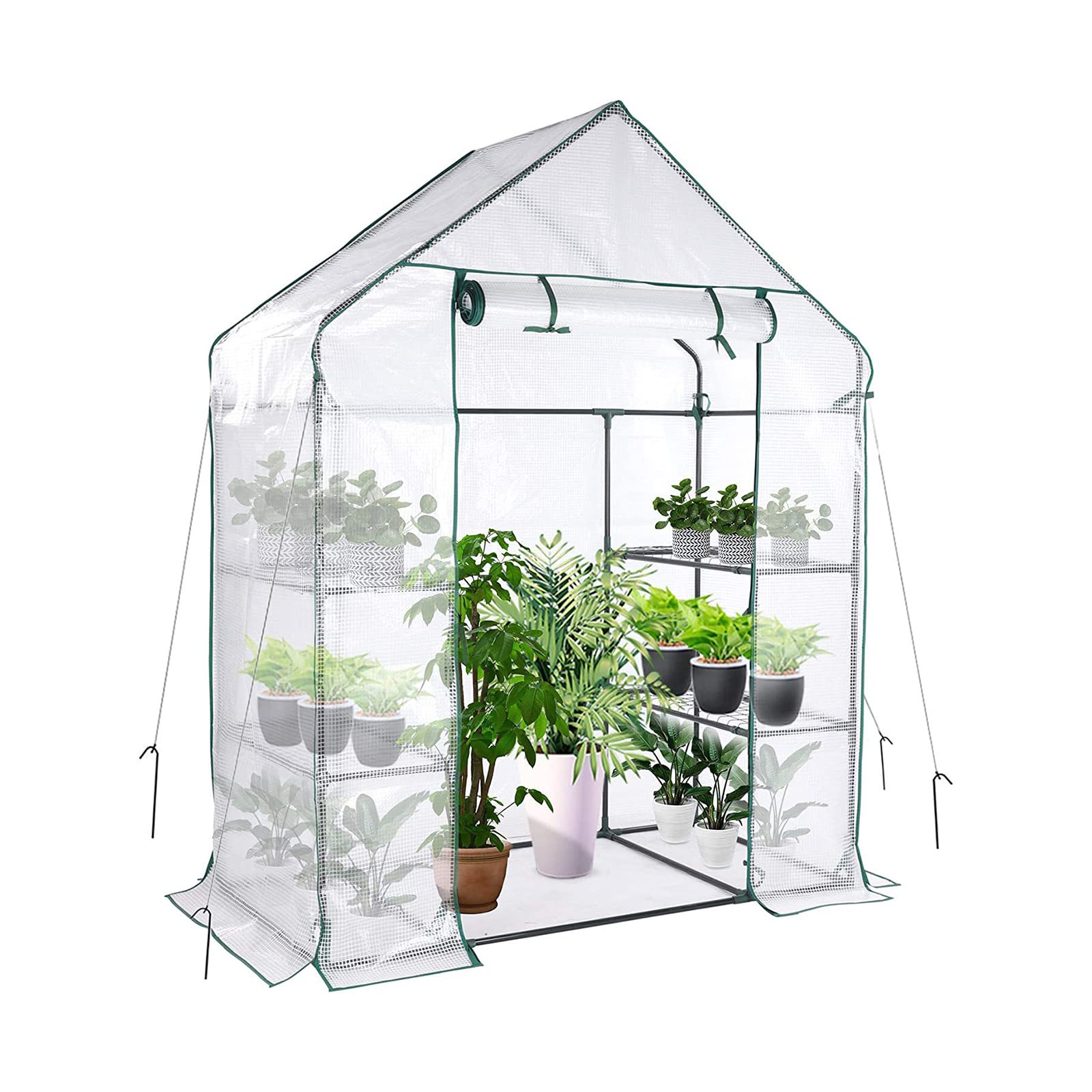 Mini Greenhouse for Outdoors - Portable Walk-in Greenhouse with Ground Pegs & Ropes | Backyard Gardening, Seed Starting, Plant Protection