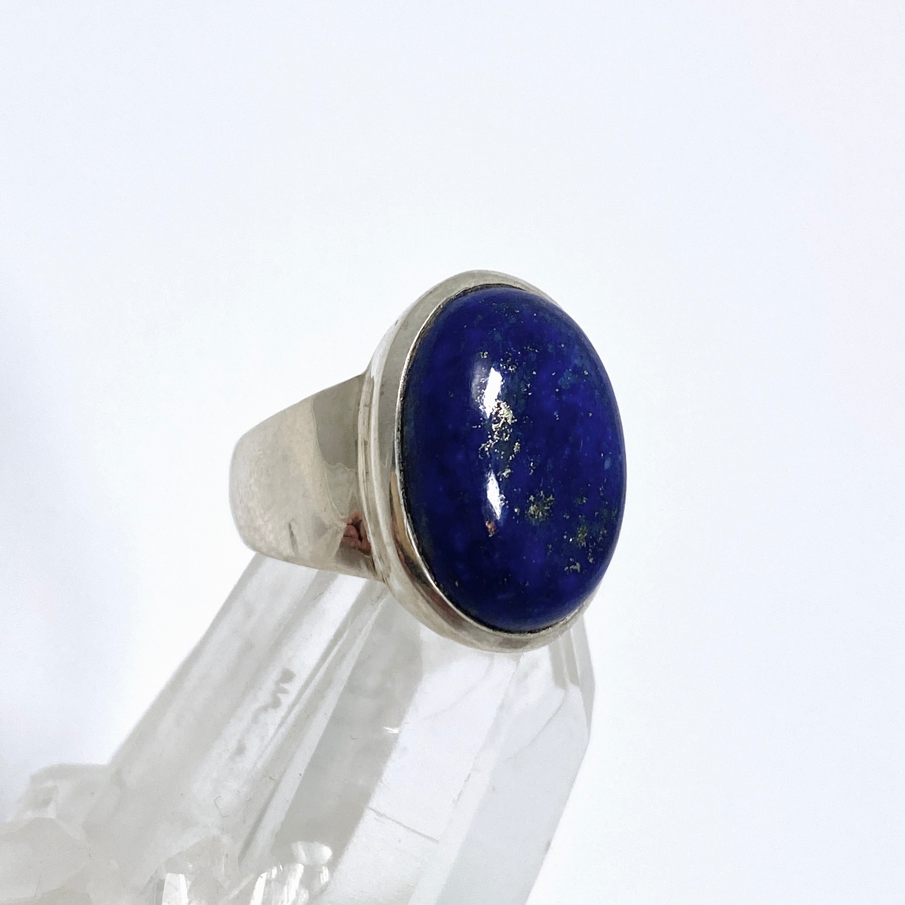 Lapis Lazuli Oval Cabochon Ring - Size 6.5 Sterling Silver Handmade Jewelry - Perfect for Gifts, Meditation & Spiritual Healing
