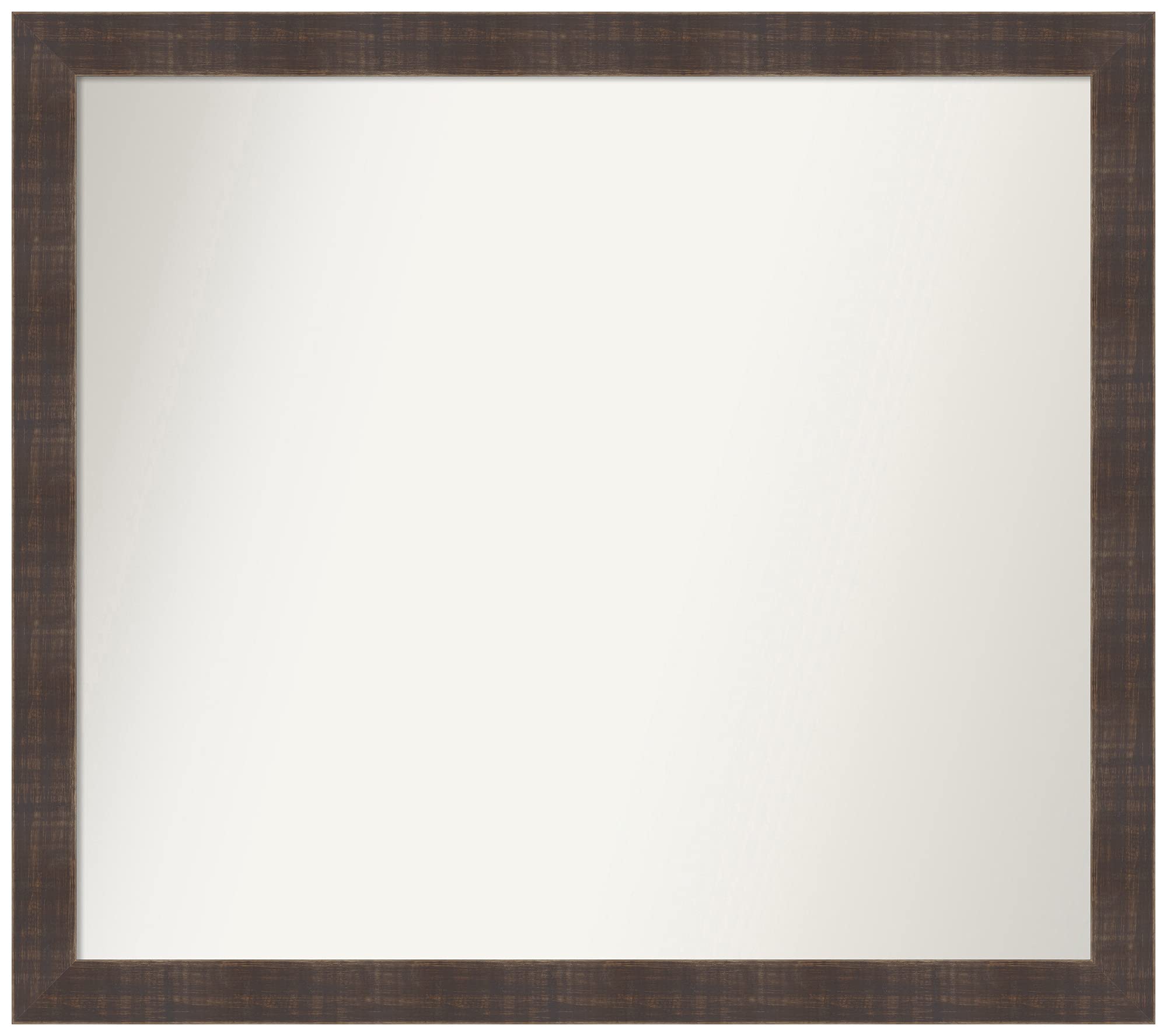 Amanti Art Non-Beveled Custom Wall Mirror 23.25 x 26.25 Inches - Whiskey Brown Rustic Frame - Bathroom, Living Room, Bedroom Decor - Custom Size Options Available