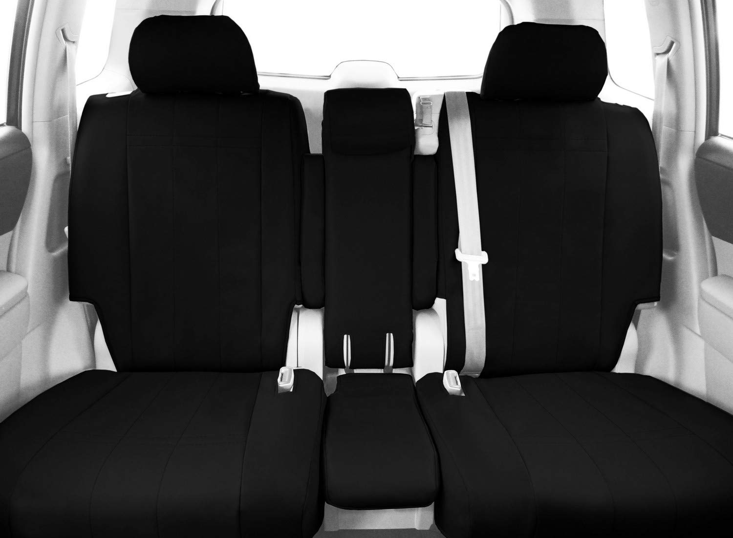 CalTrend 40/20/40 Split Bench Seat Covers for 2005-2011 Nissan Pathfinder | Durable Cordura Fabric | Black with Black Trim | Perfect for Off-Roading & Daily Commute