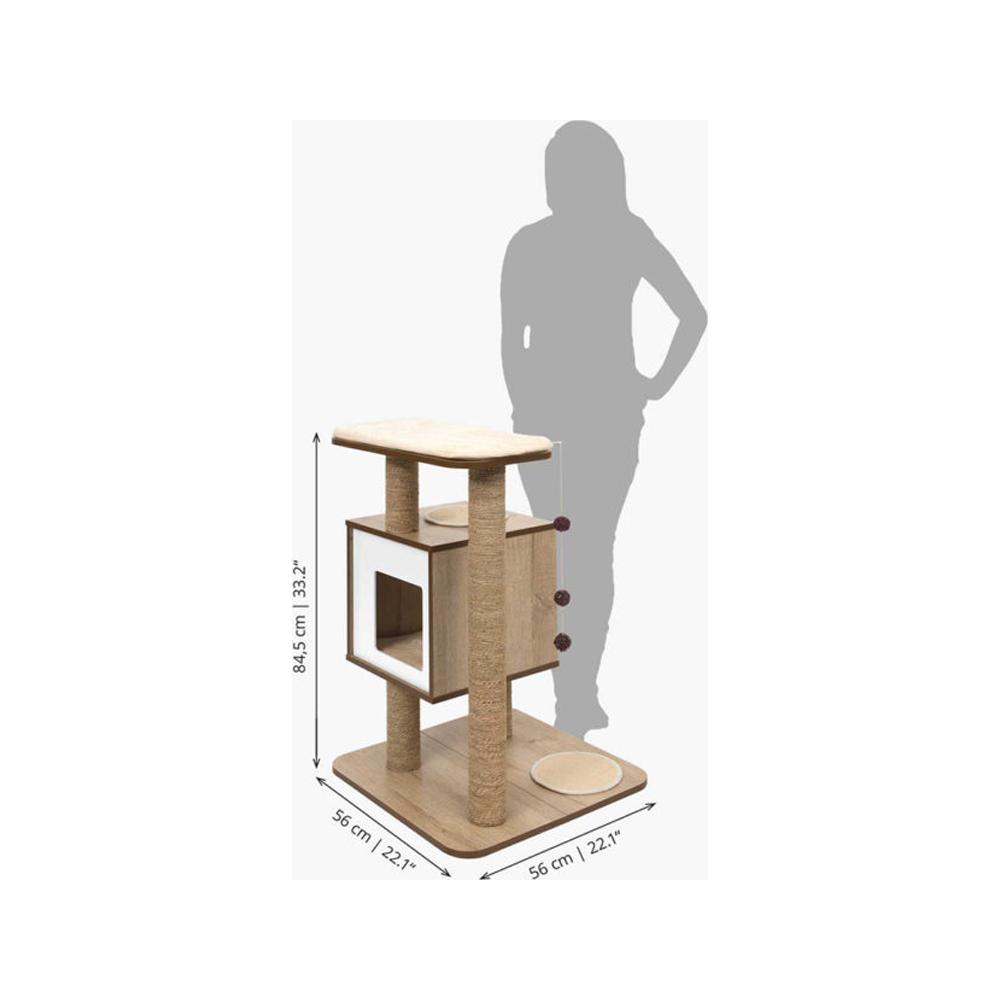 Premium Walnut Cat Tree with Scratching Posts & Perches - Sturdy & Stylish for Indoor Cats - Perfect for Play, Climbing & Relaxation in Your Home