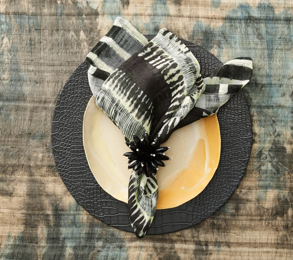 Premium Dark Brown Crocodile Embossed Placemats Set of 4 - Waterproof & Heat-Resistant Table Mats for Dining Room, Kitchen, and Outdoor Entertaining