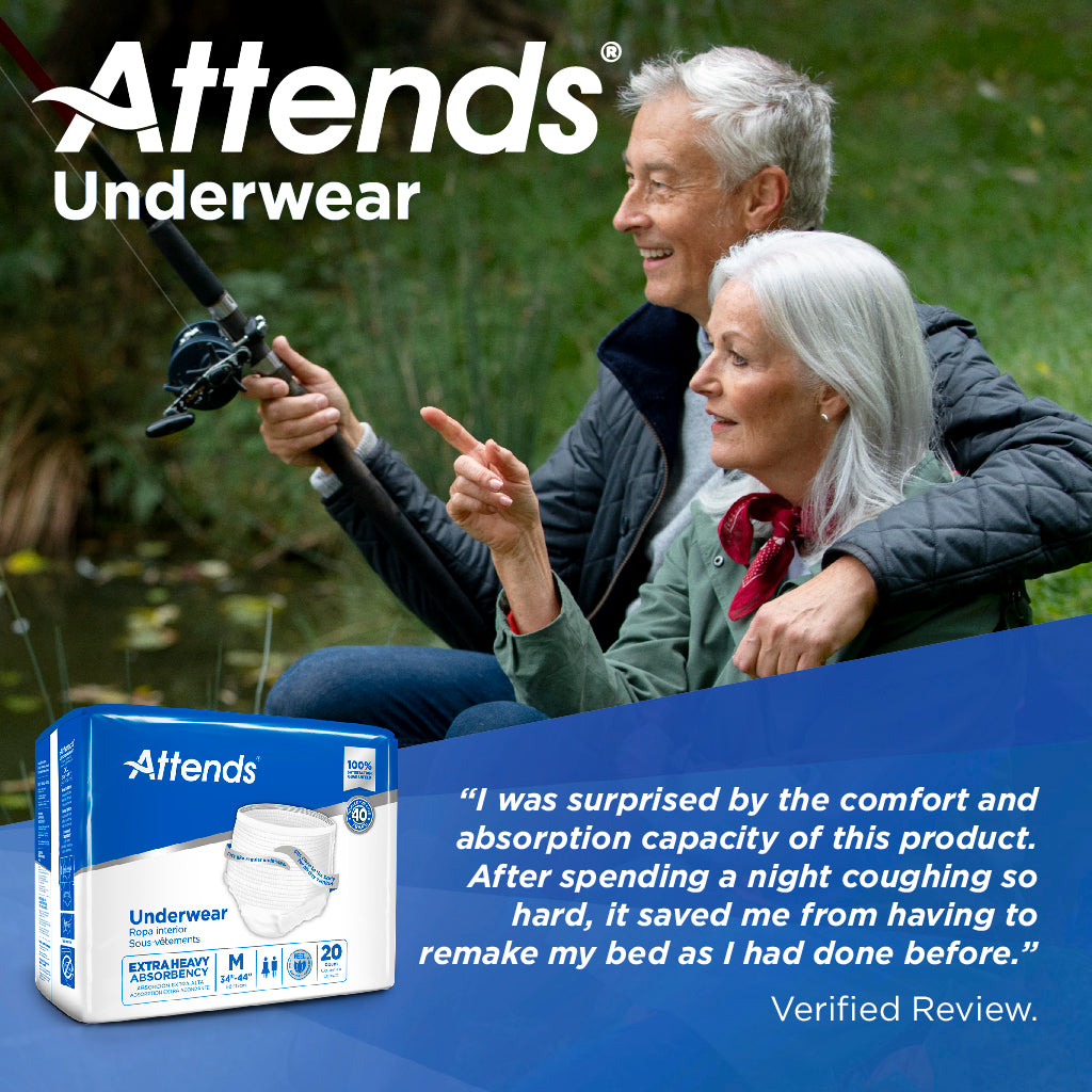 Attends Extra Heavy Absorbency Underwear for Adults - Premium Incontinence Protection for Day & Night Use - Ideal for Active Lifestyle and Overnight Comfort