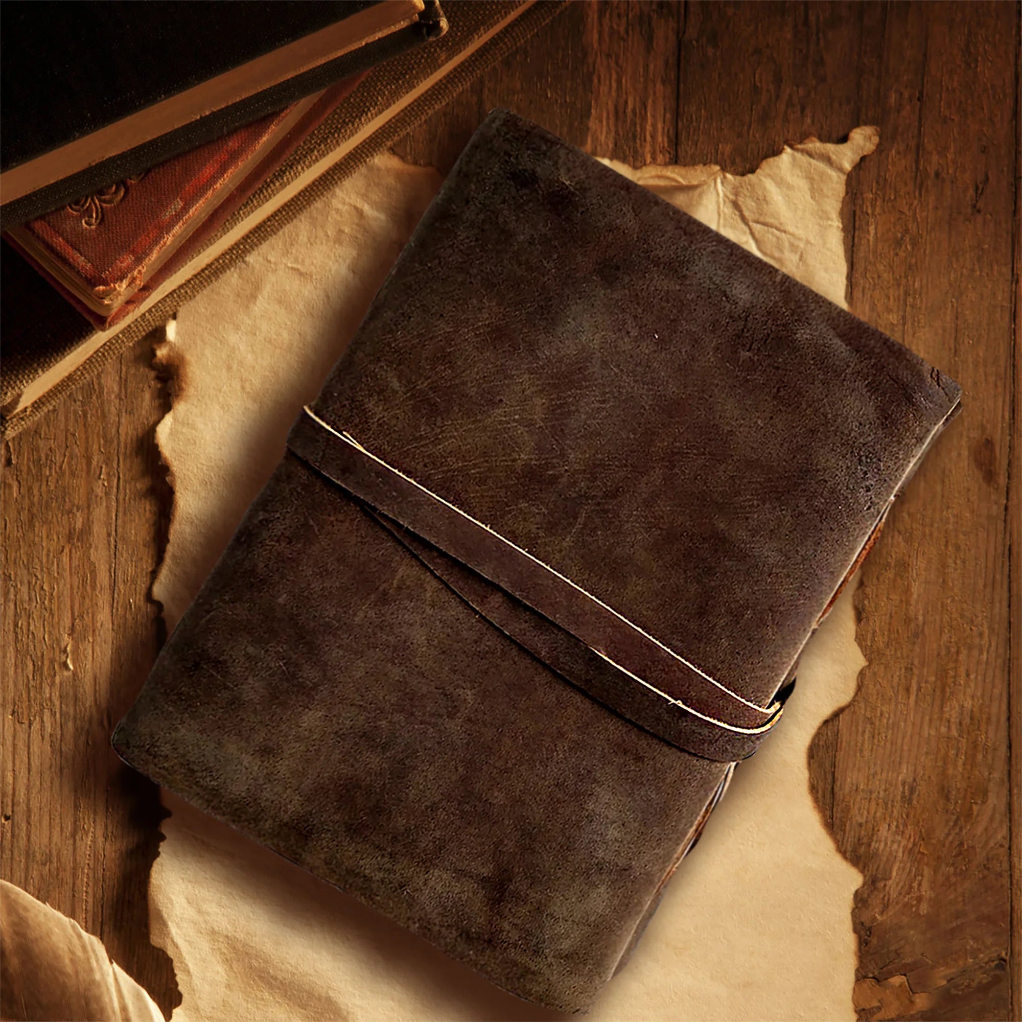 Handmade Leather Bound Journal - Premium Writing Notebook for Men & Women - Perfect for Travel, Journaling & Note Taking