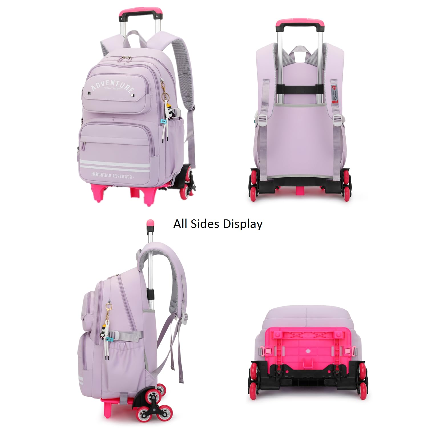 Rolling Backpack for Kids - Wheeled School Backpack with Extendable Handle, Durable Bookbag for Boys & Girls - Perfect for School, Travel & Daily Commute