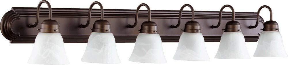 5094-6-186 Traditional Transitional Six Light Vanity Light Fixture in Oiled Bronze Finish - Perfect for Bathroom, Bedroom, and Dressing Room Lighting