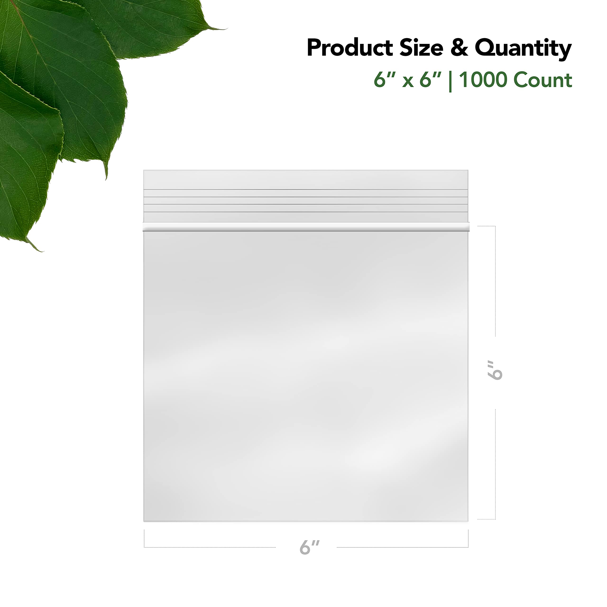 1000 Pack 6x6 Inch Clear Reclosable Sandwich Bags - 2 Mil Thick LDPE Plastic Zipper Bags for Snacks, Cookies, Candies, Pastries & Party Treats - Perfect for Food Storage, Lunch Prep & On-the-Go Snacking