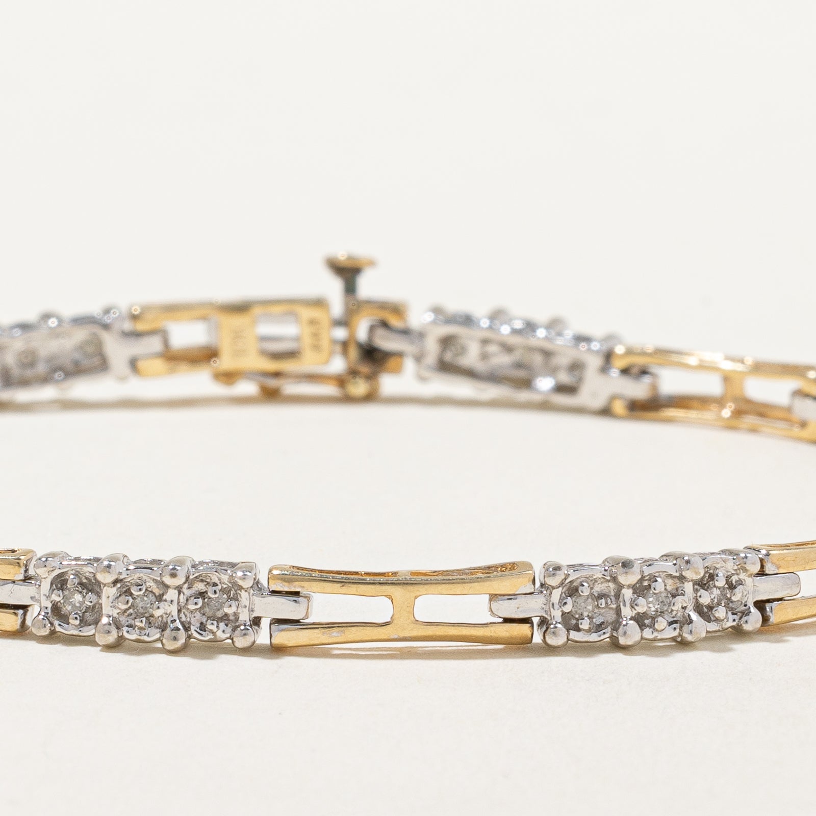 Two Tone Gold Diamond Bracelet for Women | 0.24ctw | 7 Inches | Elegant Jewelry Gift for Anniversary, Birthday & Special Occasions