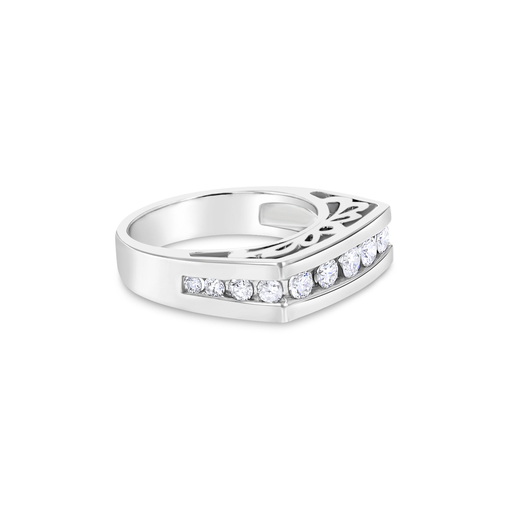 Men's 14k White Gold Diamond Wedding Band - 0.80cttw Elegant Ring for Engagement, Anniversary & Special Occasions