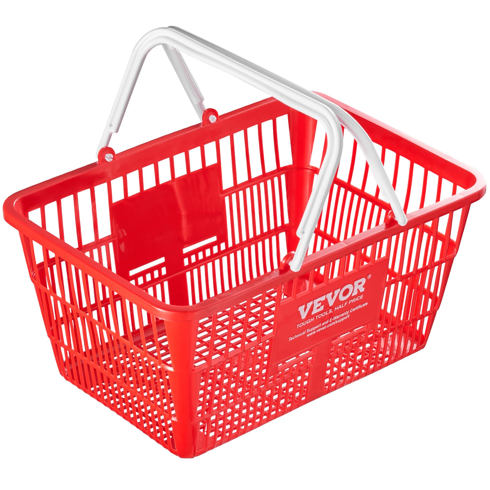 VEVOR 20-Pack Plastic Shopping Baskets with Handles - 21L Durable Grocery Baskets (16.5