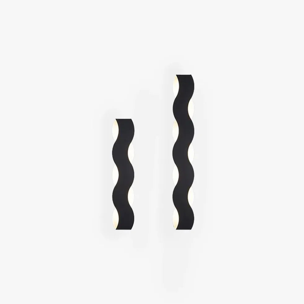 Modern Wavy Minimalist Wall Lamp - Sleek LED Sconce for Bedroom, Living Room & Hallway Lighting - Dimmable Ambient Decor