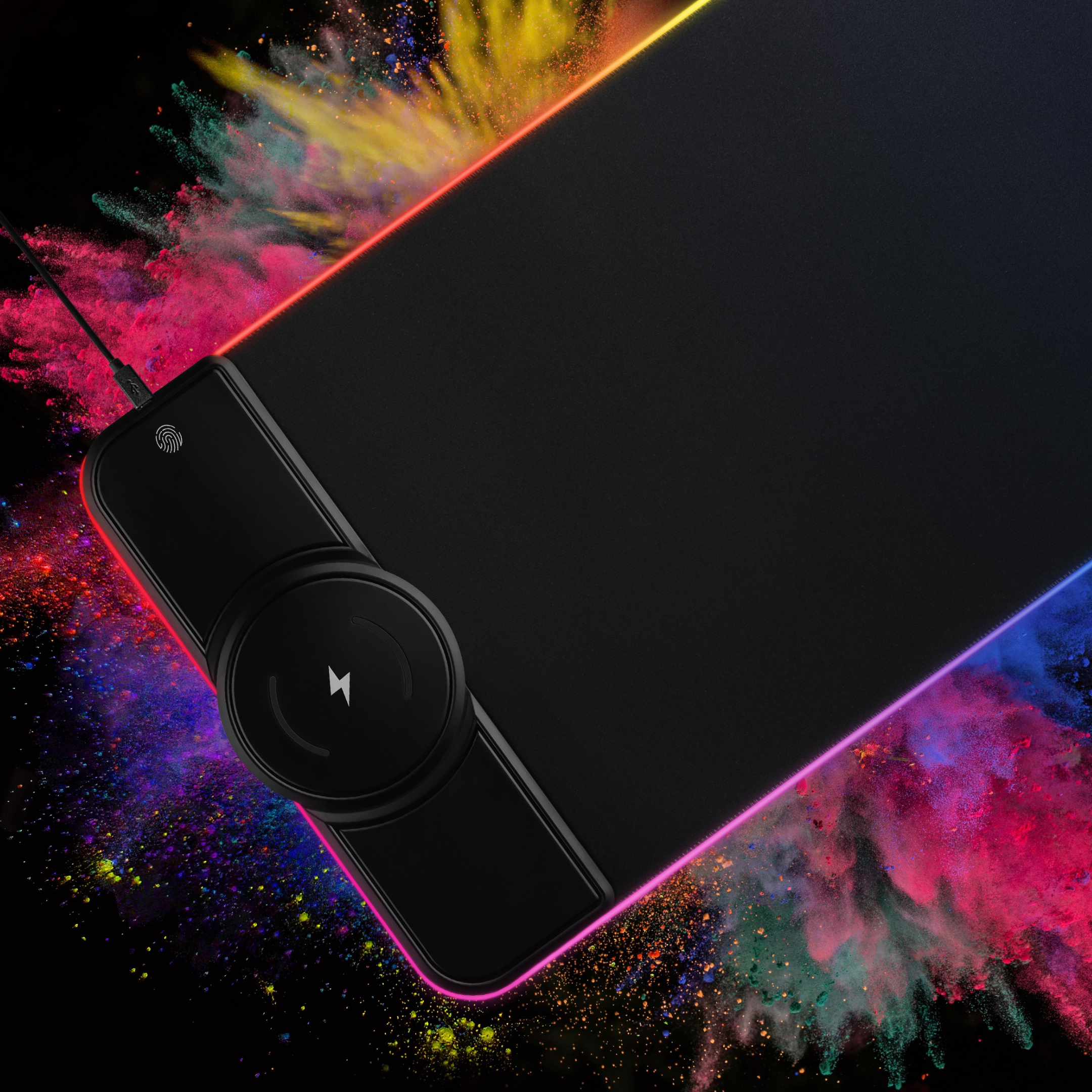 RGB Gaming Mouse Pad with Wireless Fast Charging - Large Extended Mouse Mat for PC & Laptop - Perfect for Gaming, Office Work & Home Use