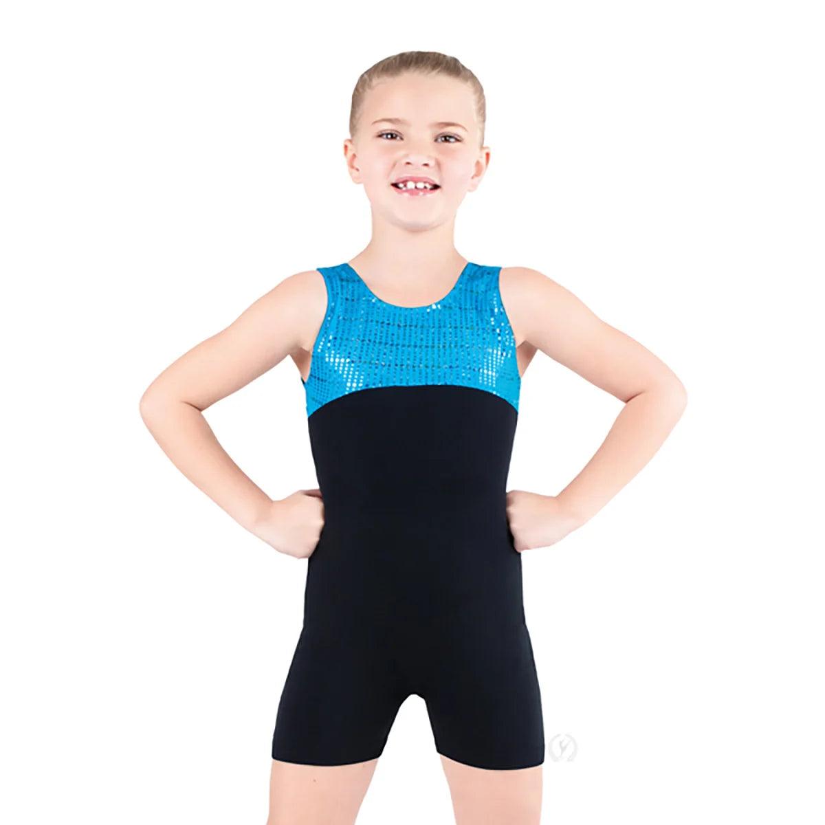 Eurotard Girls Swirl Gymnastics Biketard - Stretchy Leotard for Dance, Cheerleading & Performance - Perfect for Gymnastics Classes, Competitions & Recitals