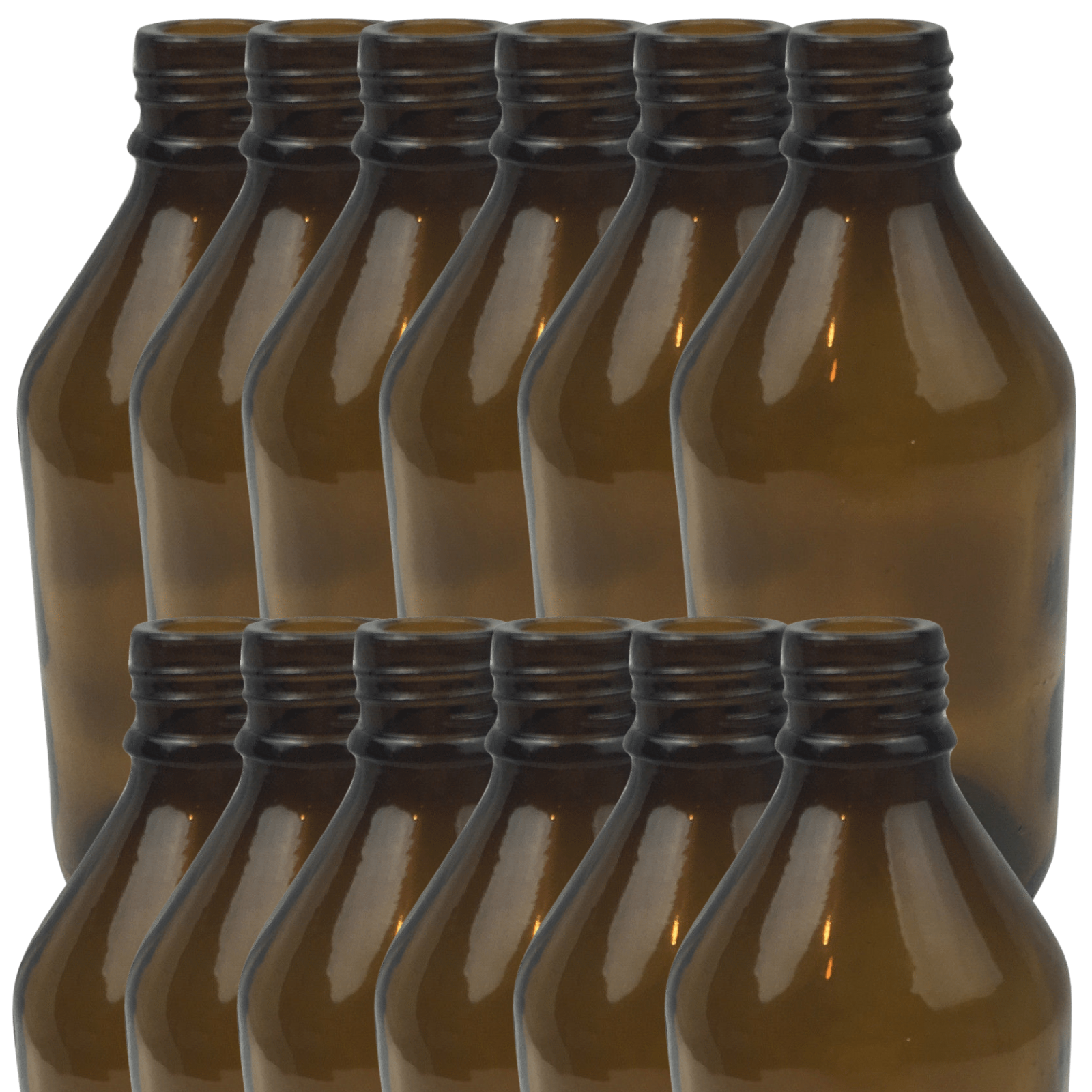 12 Pack 600ml Amber Glass Bottles for Essential Oils, Cosmetics & DIY Storage - Perfect for Aromatherapy, Skincare & Home Organization