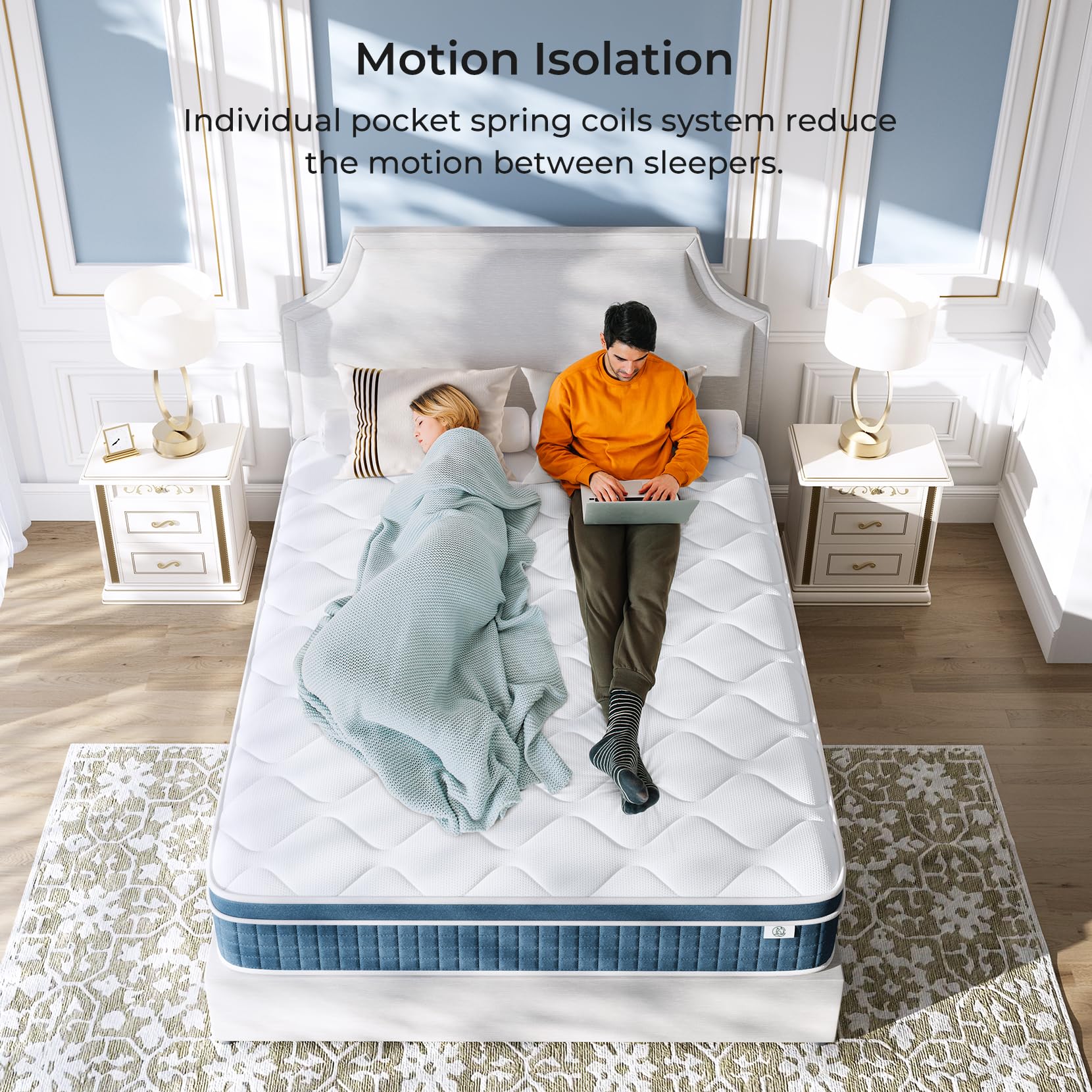 12 Inch Hybrid Twin Mattress in a Box - Memory Foam & Pocket Spring Single Bed Mattress for Pressure Relief, Medium Firm Support (75
